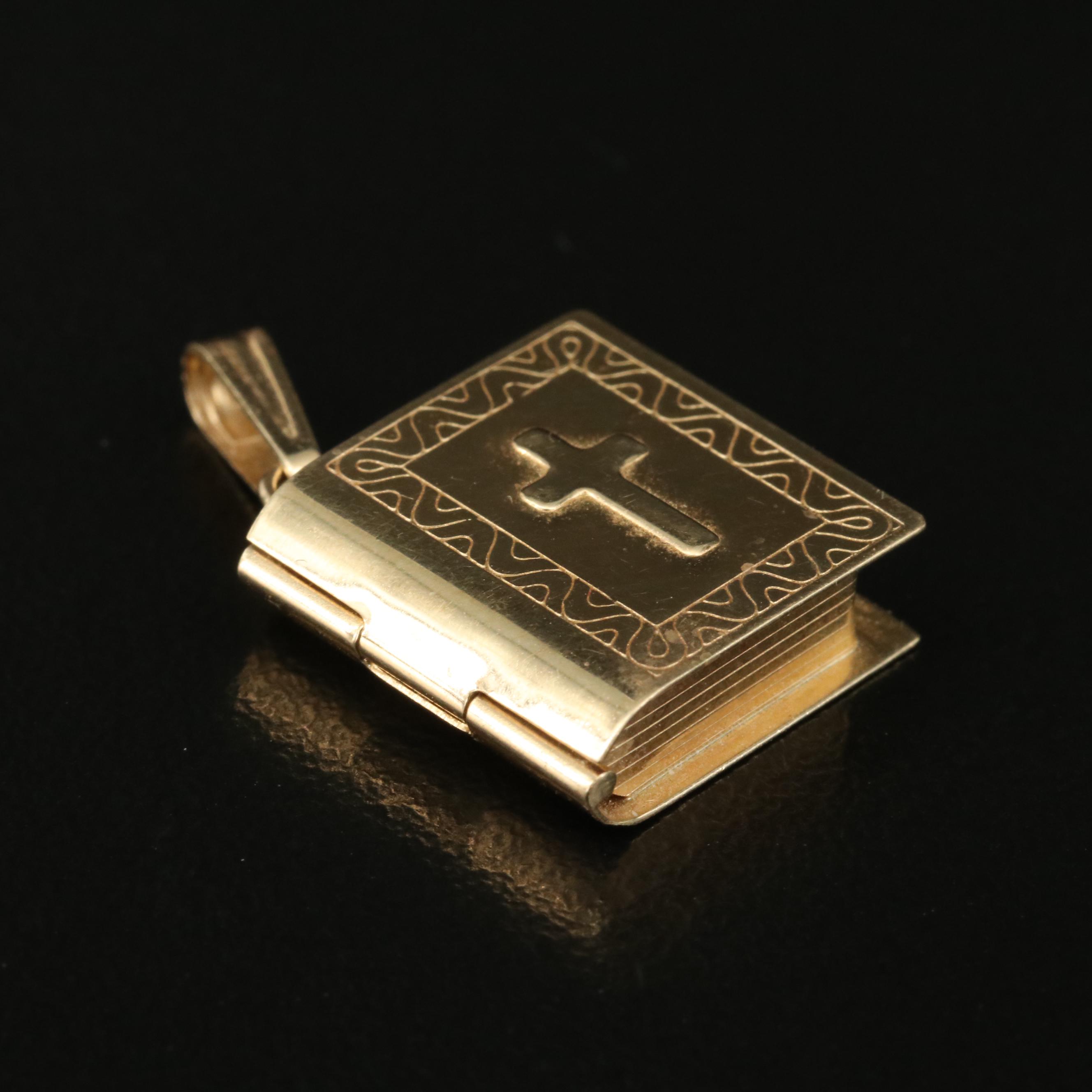 Vintage 14K Holy Bible Pendant