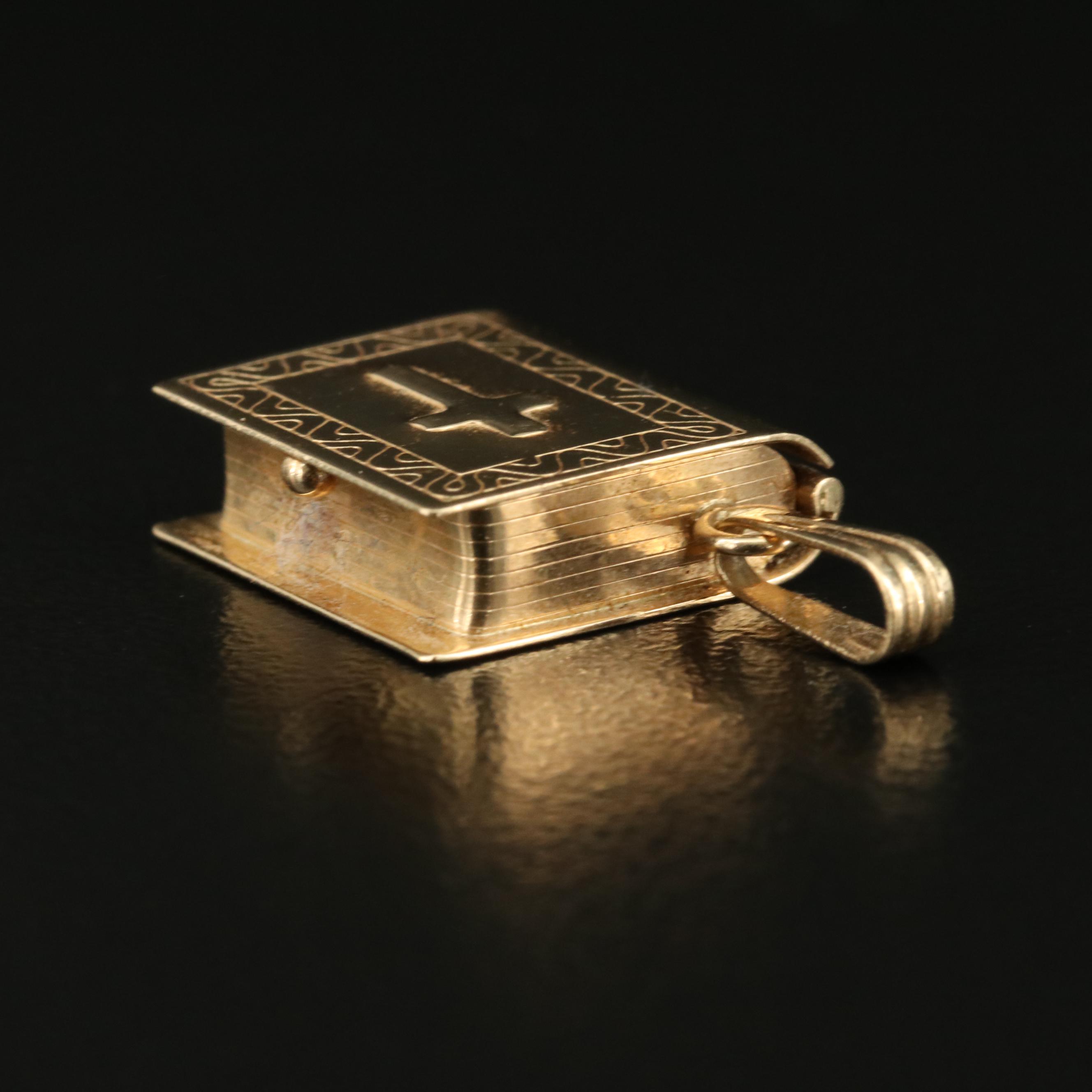 Vintage 14K Holy Bible Pendant
