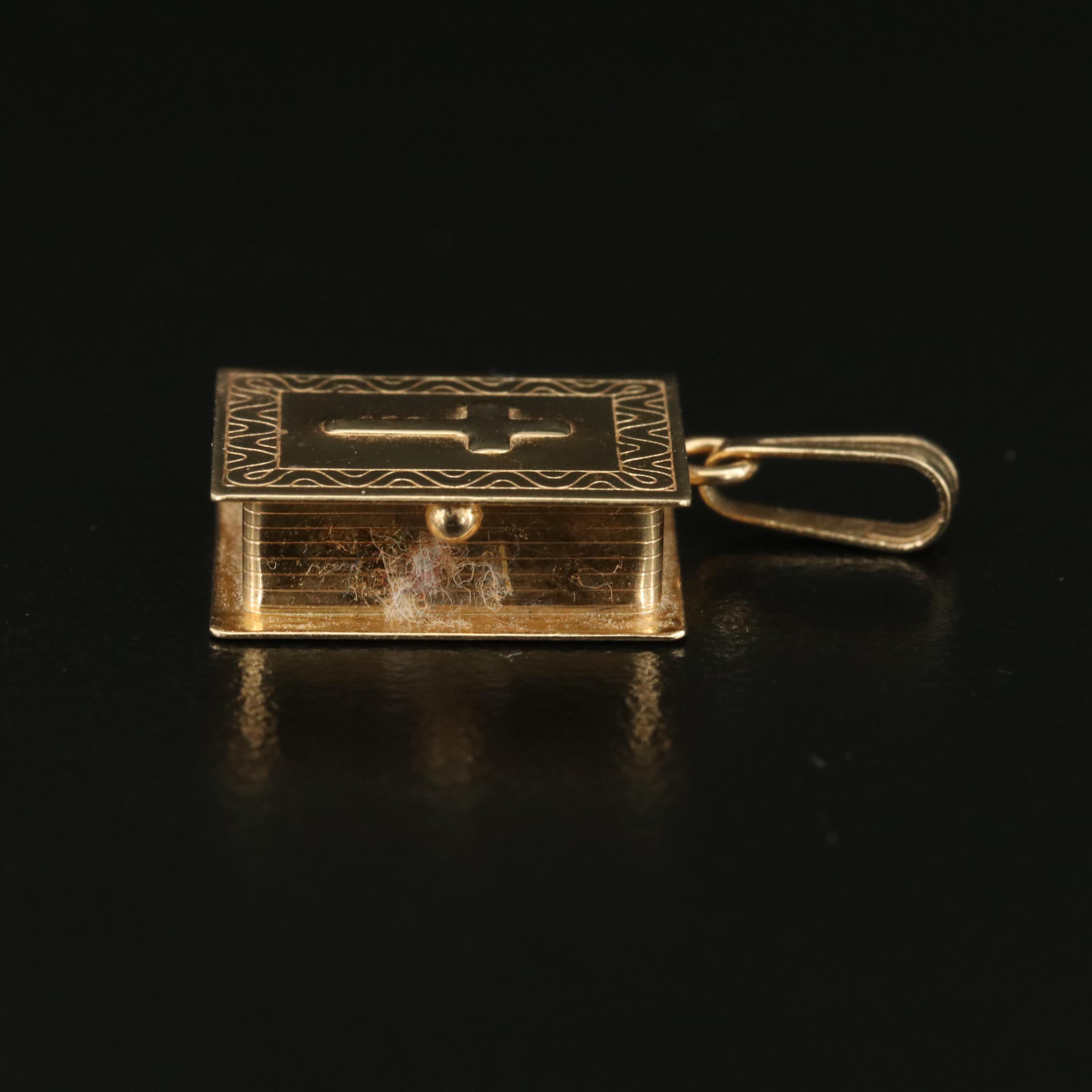Vintage 14K Holy Bible Pendant