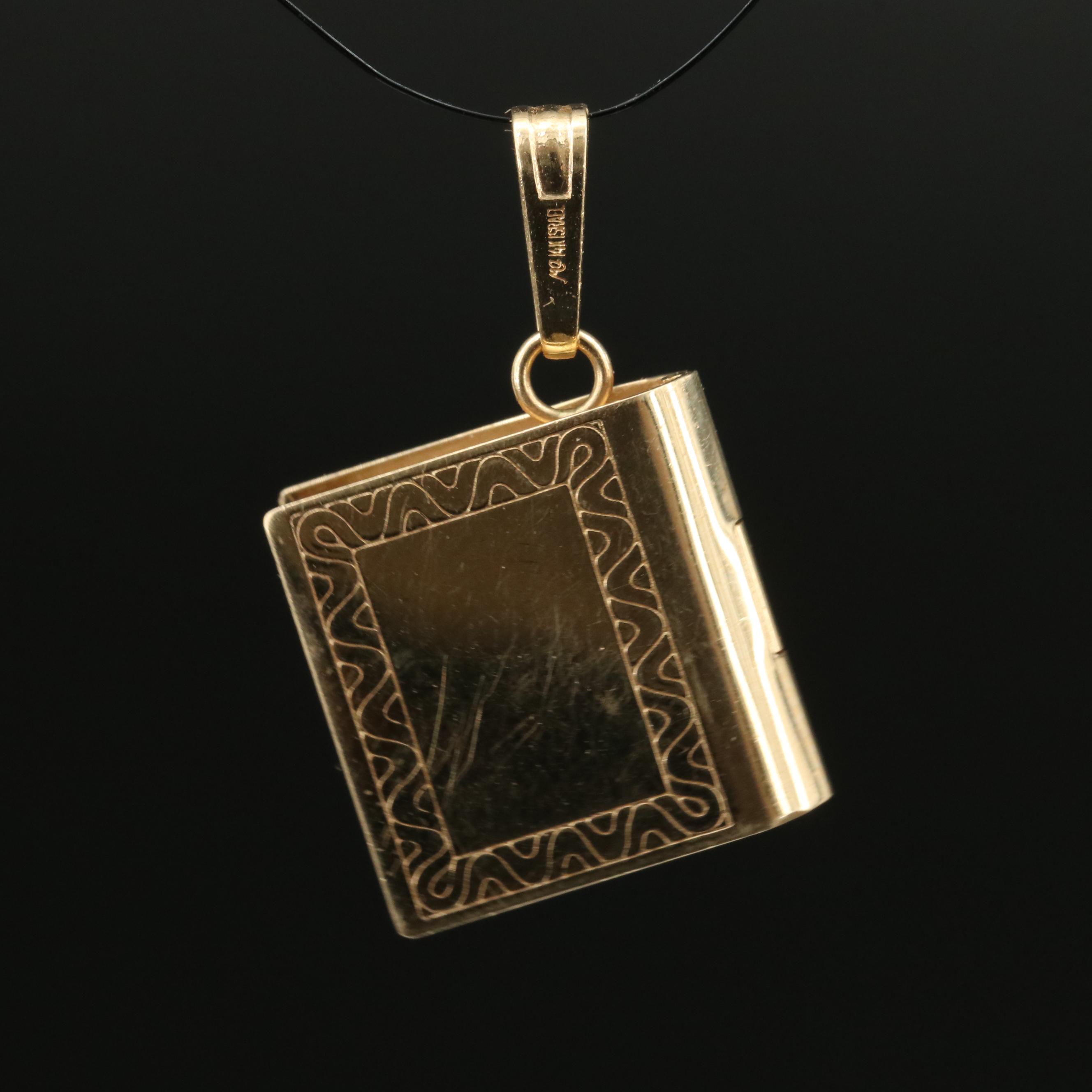 Vintage 14K Holy Bible Pendant