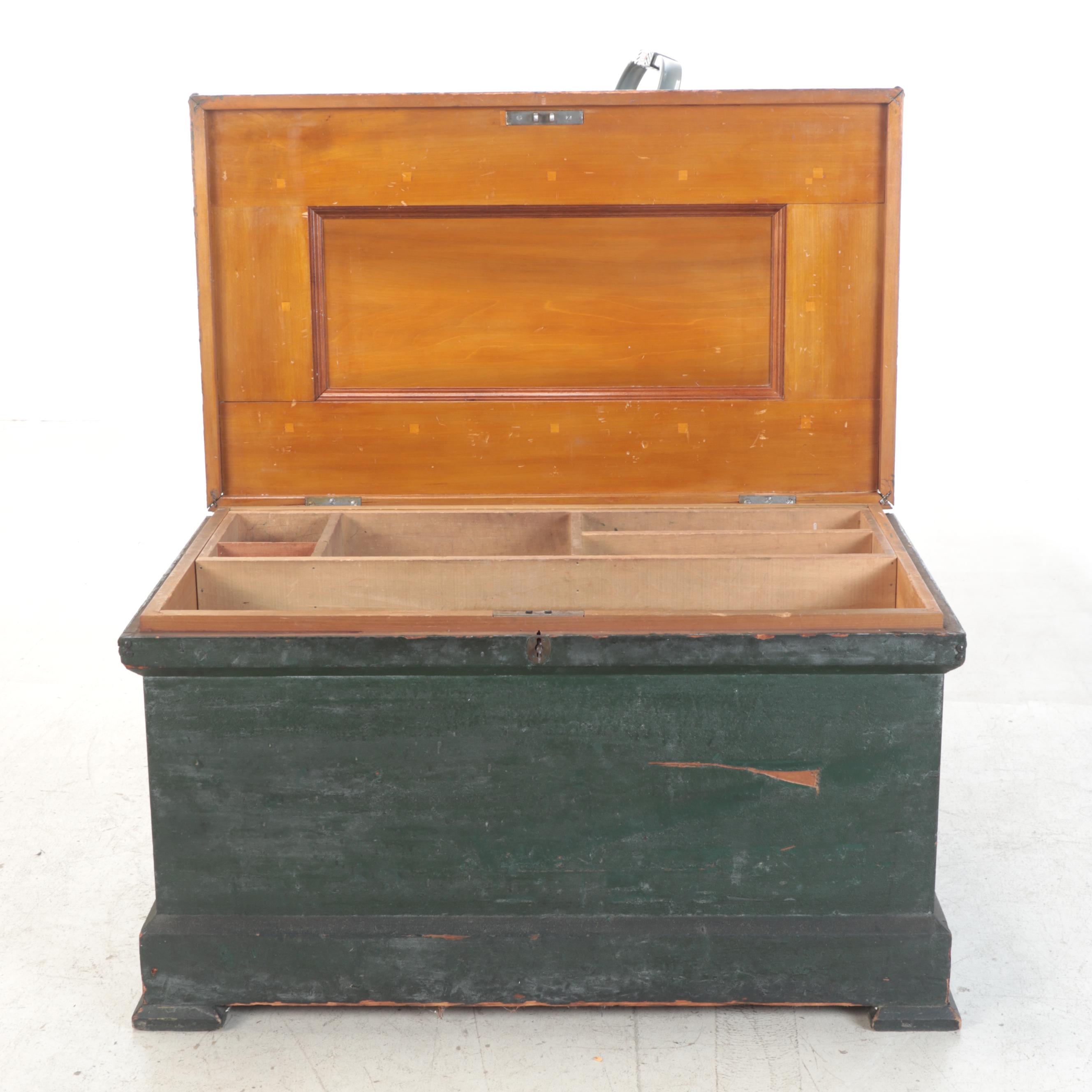 Victorian Painted Pine Tool Chest, Late 19th Century