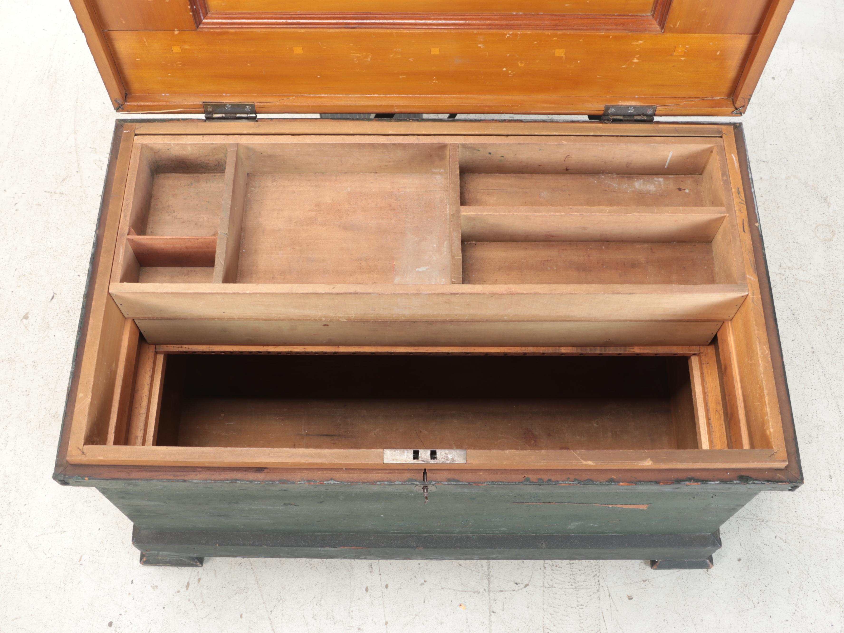 Victorian Painted Pine Tool Chest, Late 19th Century