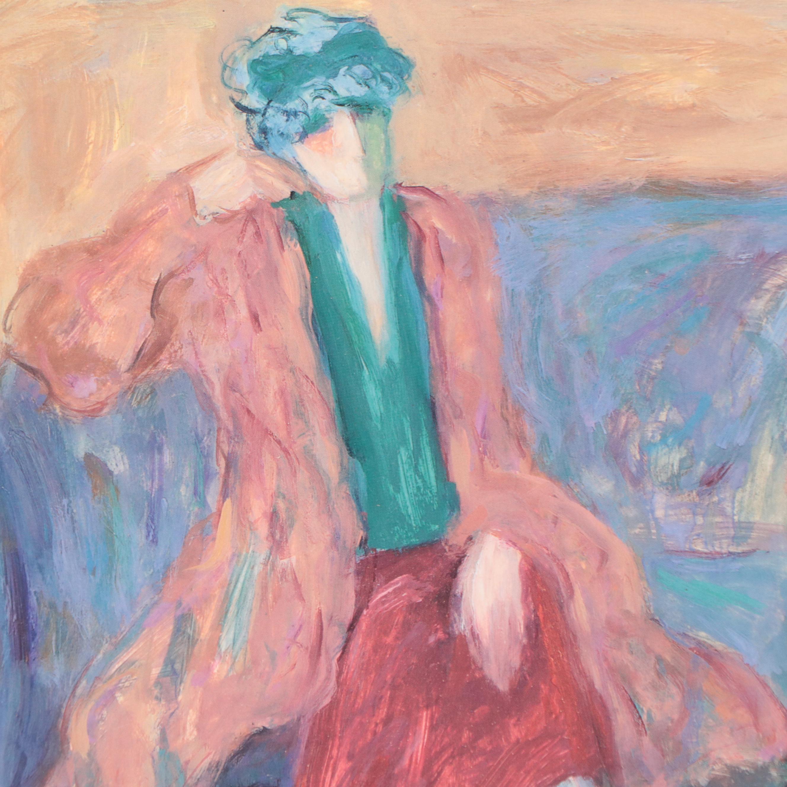 Barbara A. Wood Offset Lithograph "Daddy's Home"