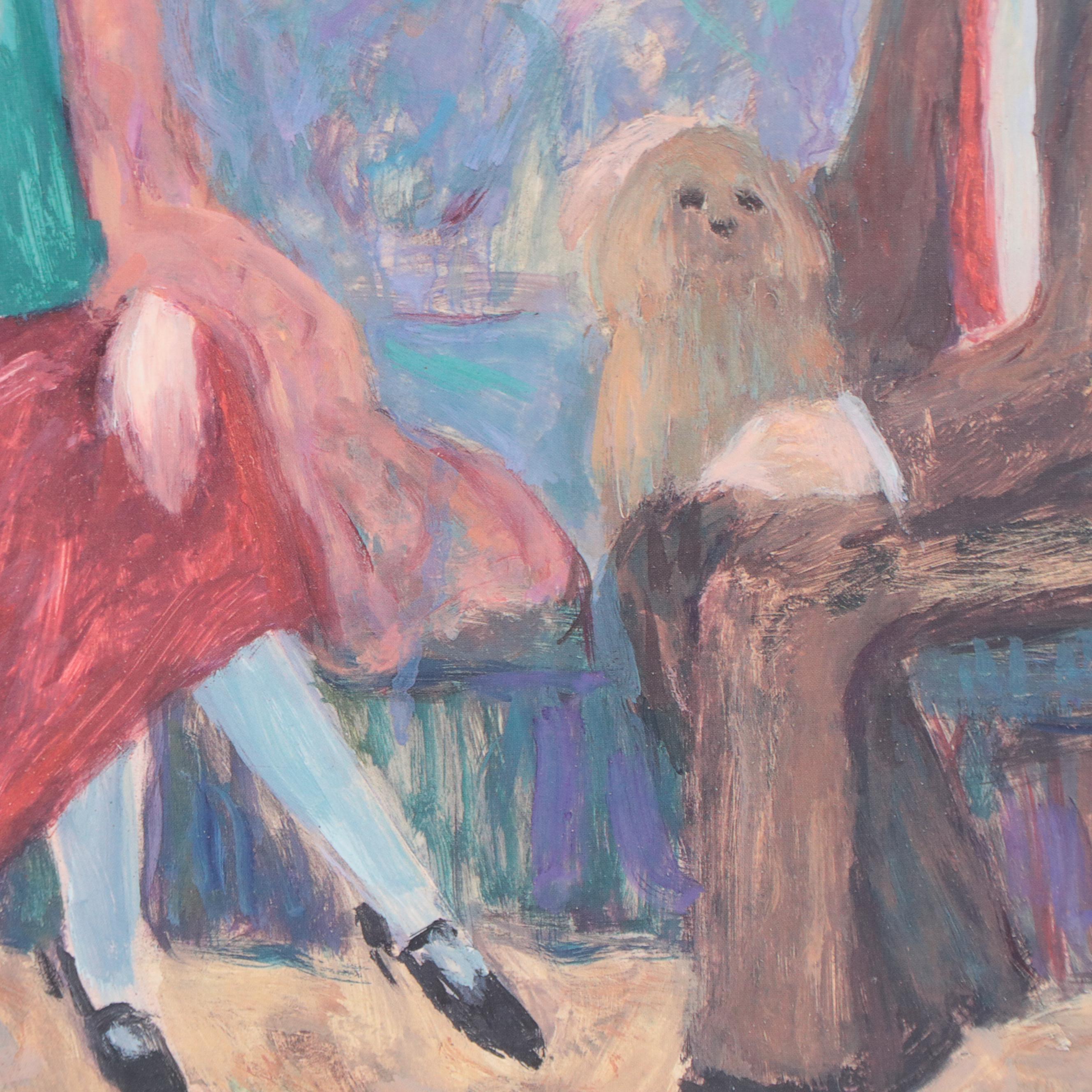 Barbara A. Wood Offset Lithograph "Daddy's Home"