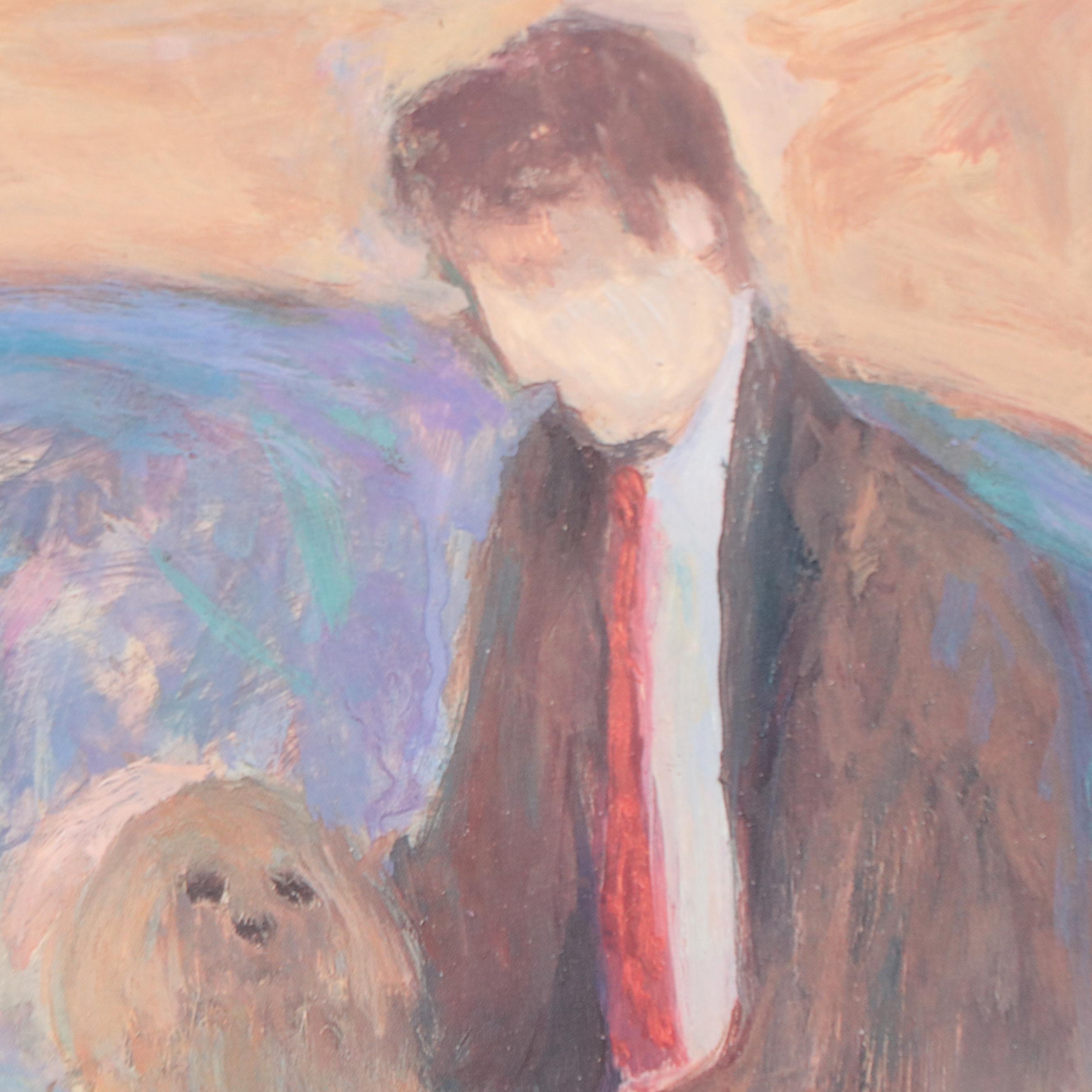 Barbara A. Wood Offset Lithograph "Daddy's Home"