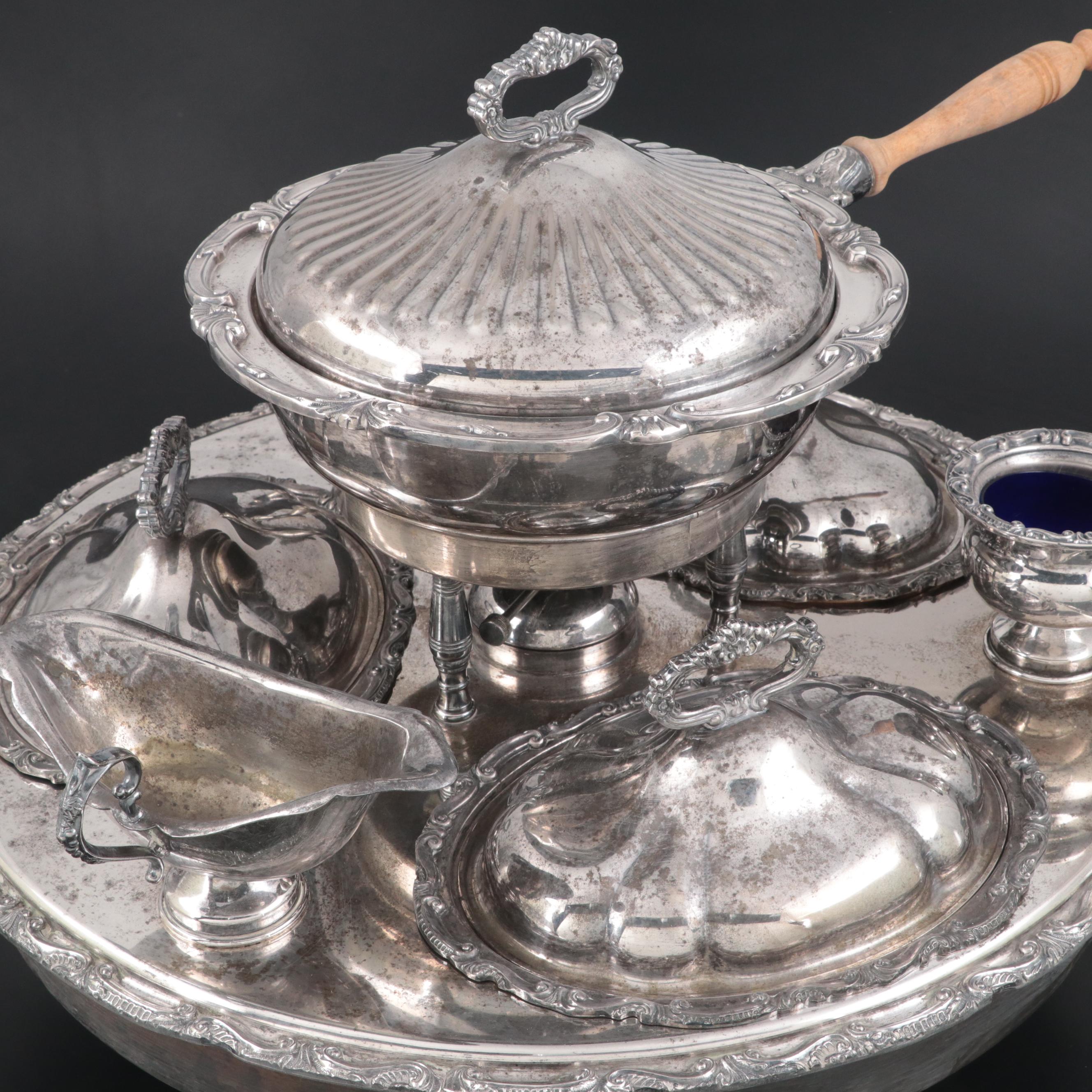 Goldsmith & Silversmith Co. Silver Plate Buffet Lazy Susan, Early to Mid 20th C.