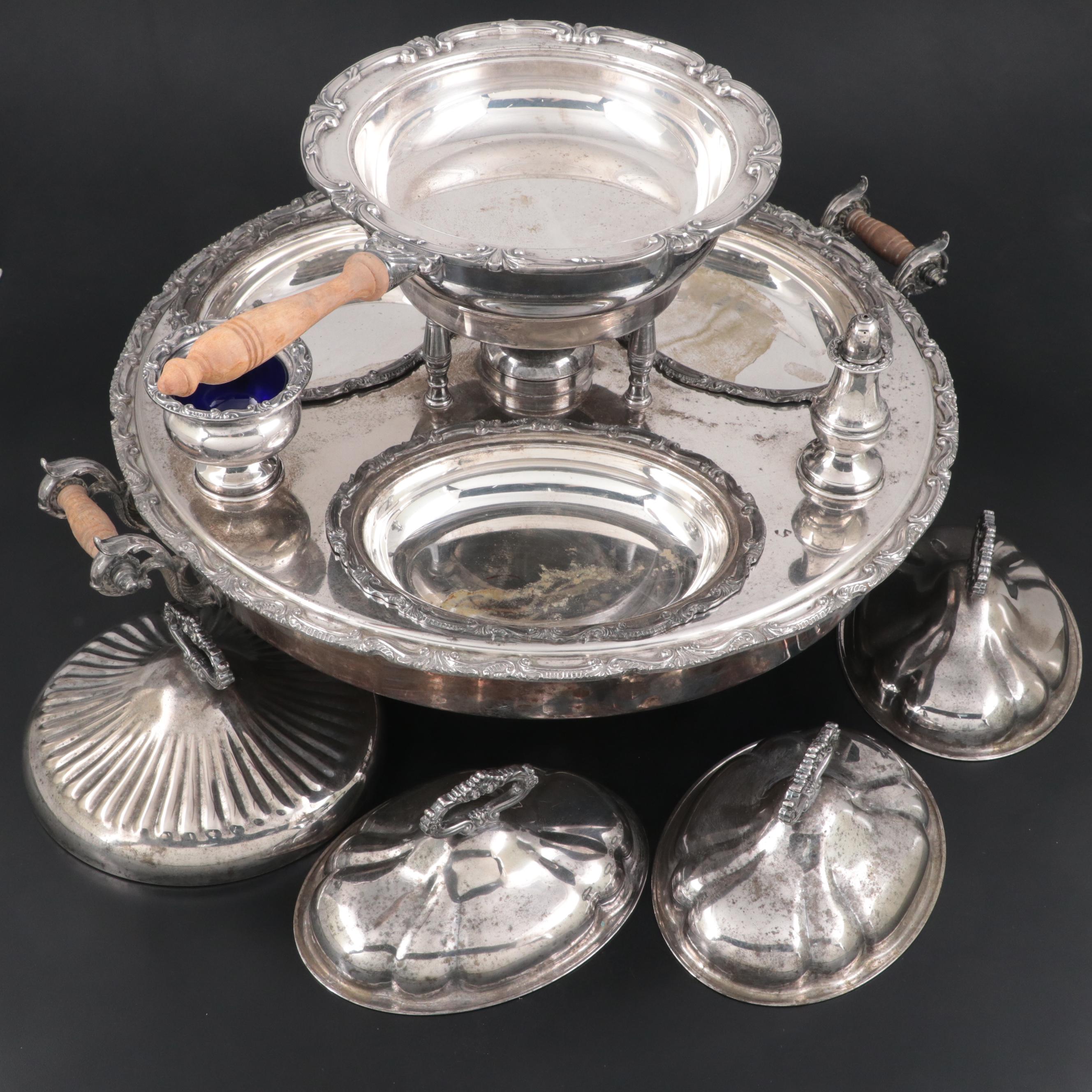 Goldsmith & Silversmith Co. Silver Plate Buffet Lazy Susan, Early to Mid 20th C.