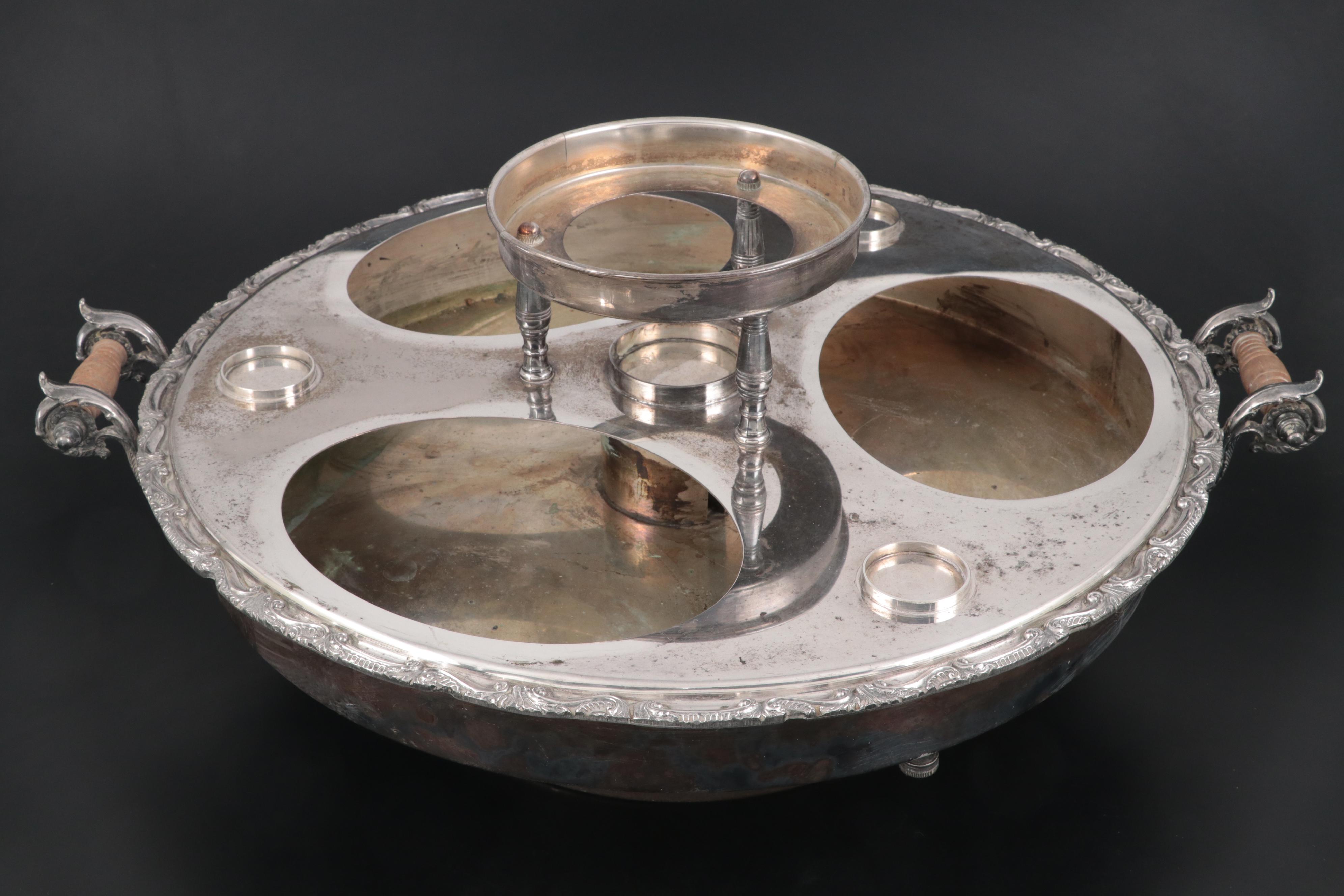 Goldsmith & Silversmith Co. Silver Plate Buffet Lazy Susan, Early to Mid 20th C.