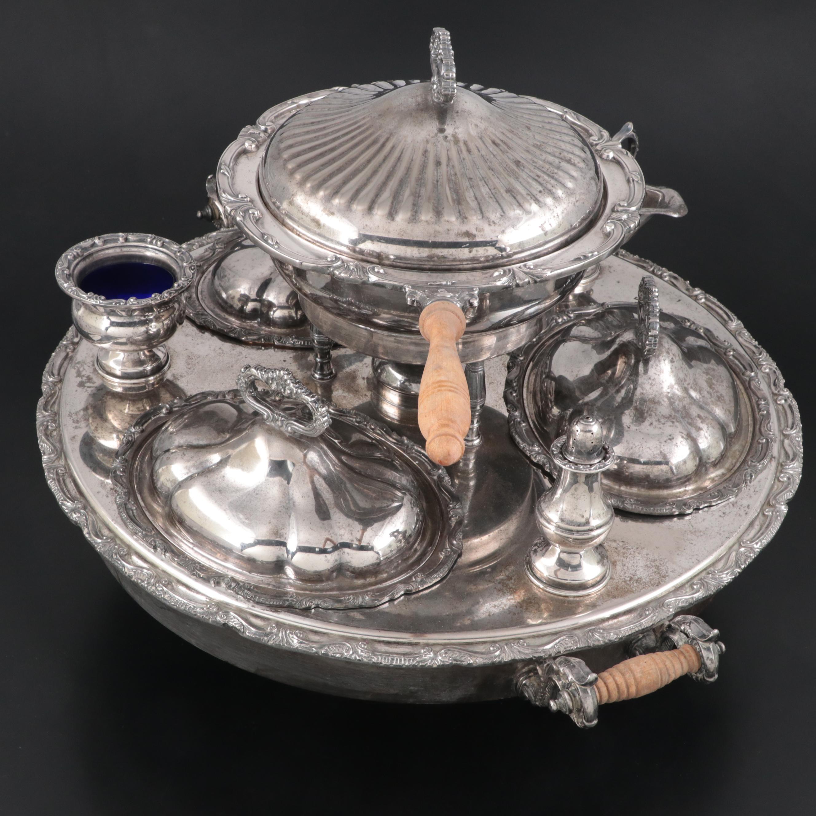 Goldsmith & Silversmith Co. Silver Plate Buffet Lazy Susan, Early to Mid 20th C.