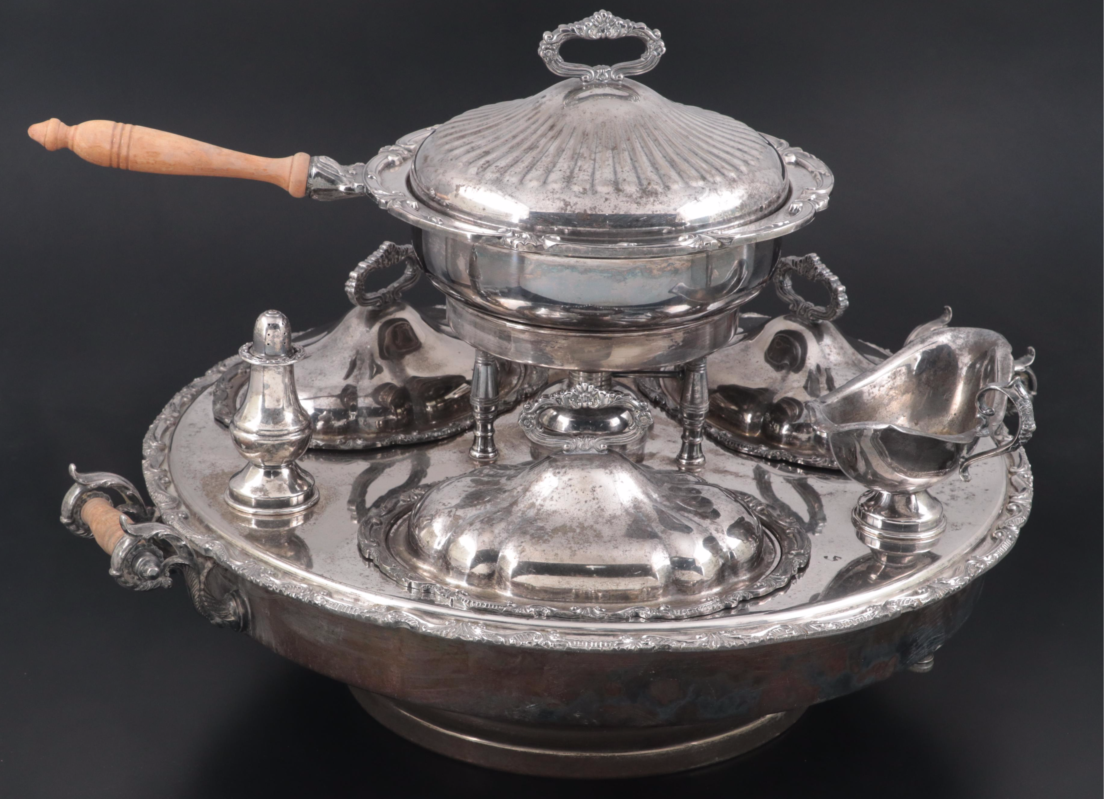 Goldsmith & Silversmith Co. Silver Plate Buffet Lazy Susan, Early to Mid 20th C.