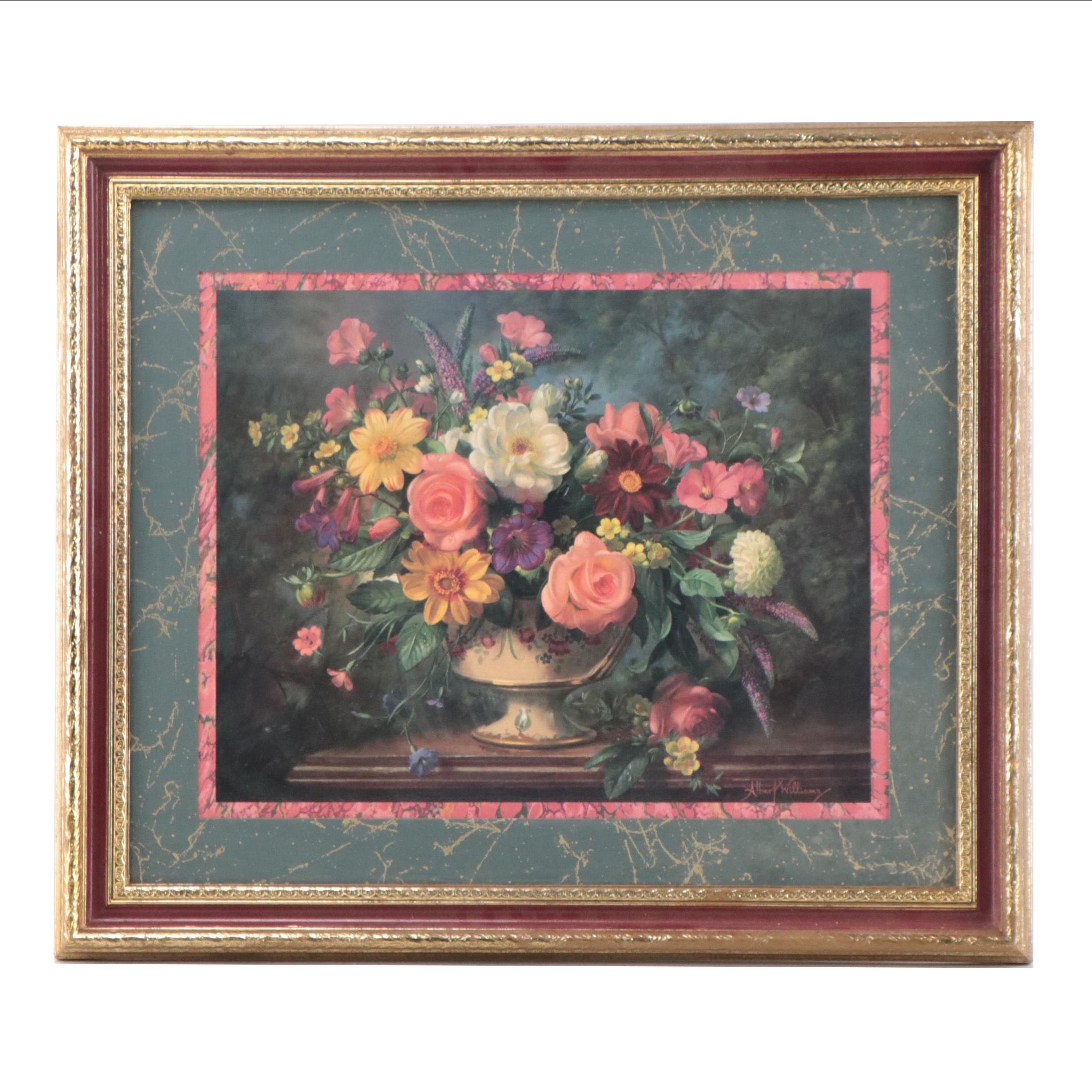 Albert Williams Offset Lithograph of Floral Still Life