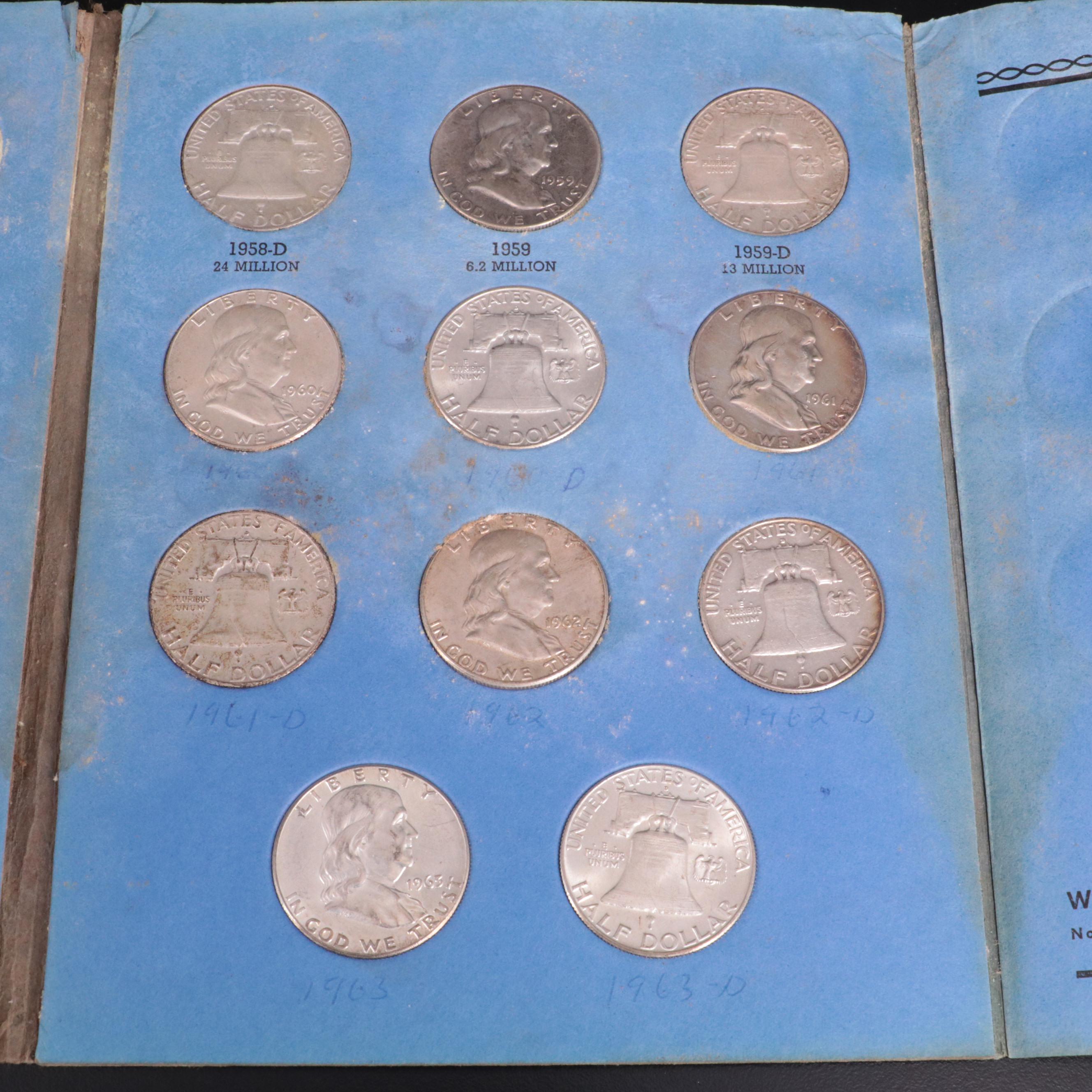 Whitman Binder of Franklin Silver Half Dollars