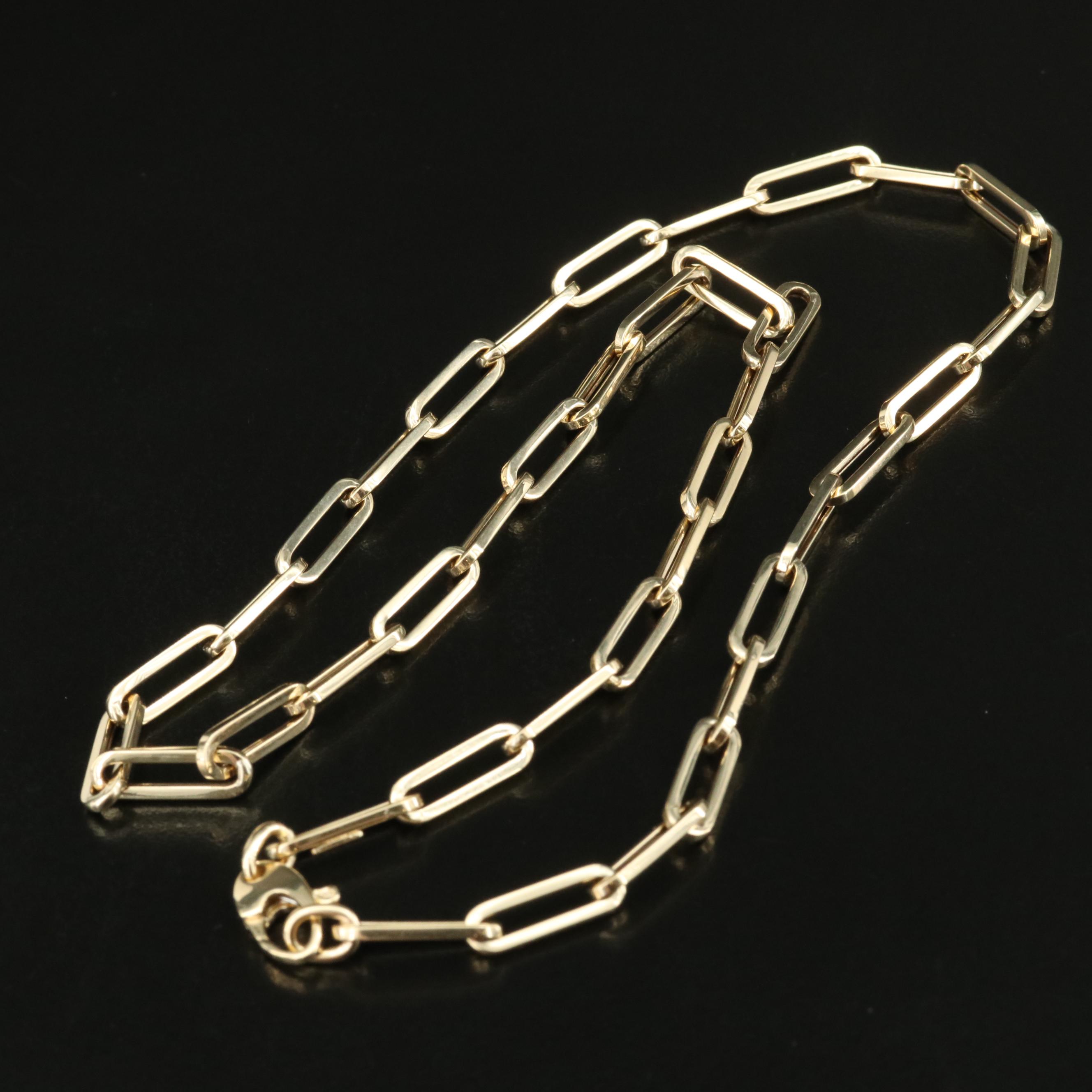 Italian 14K Paper Clip Chain Necklace