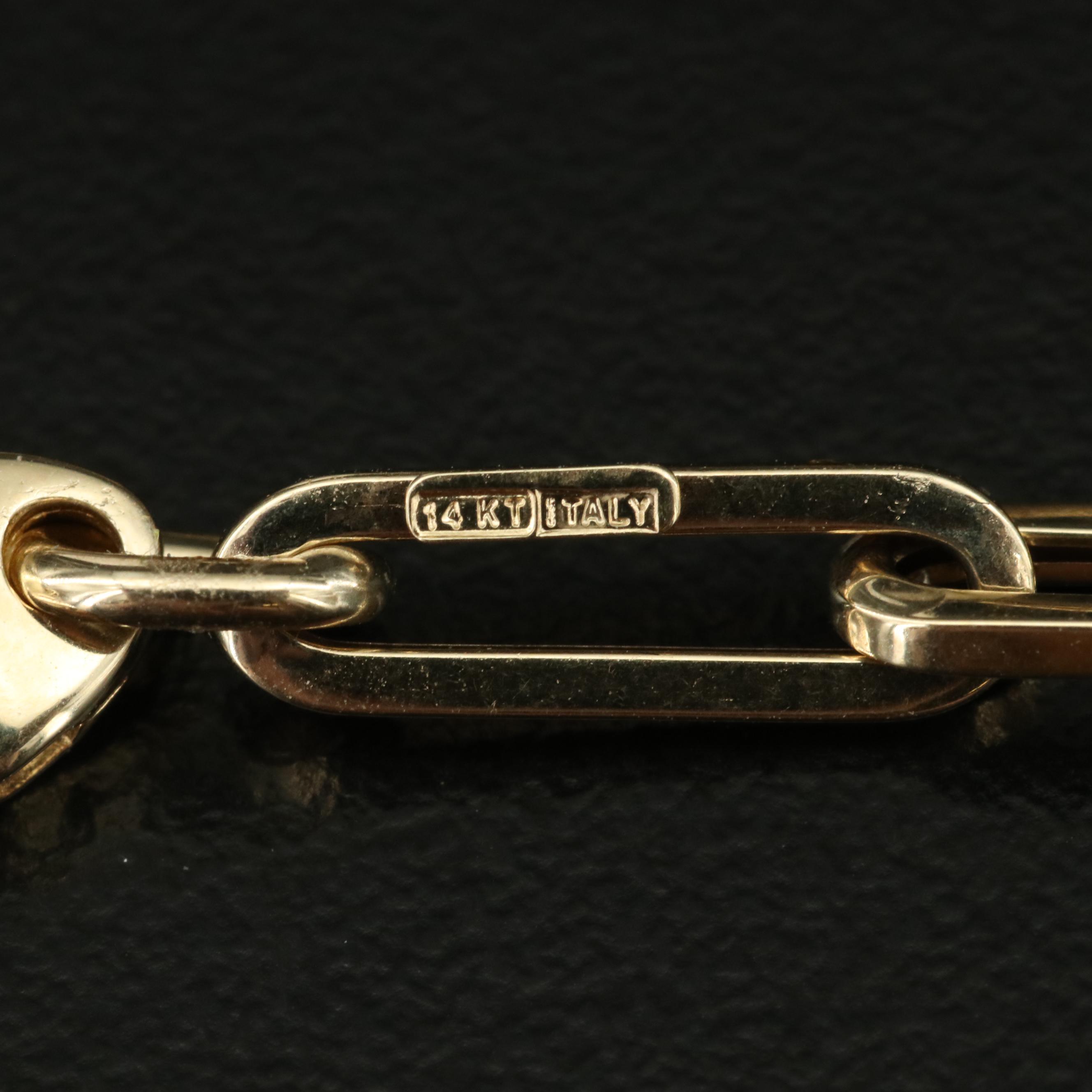 Italian 14K Paper Clip Chain Necklace