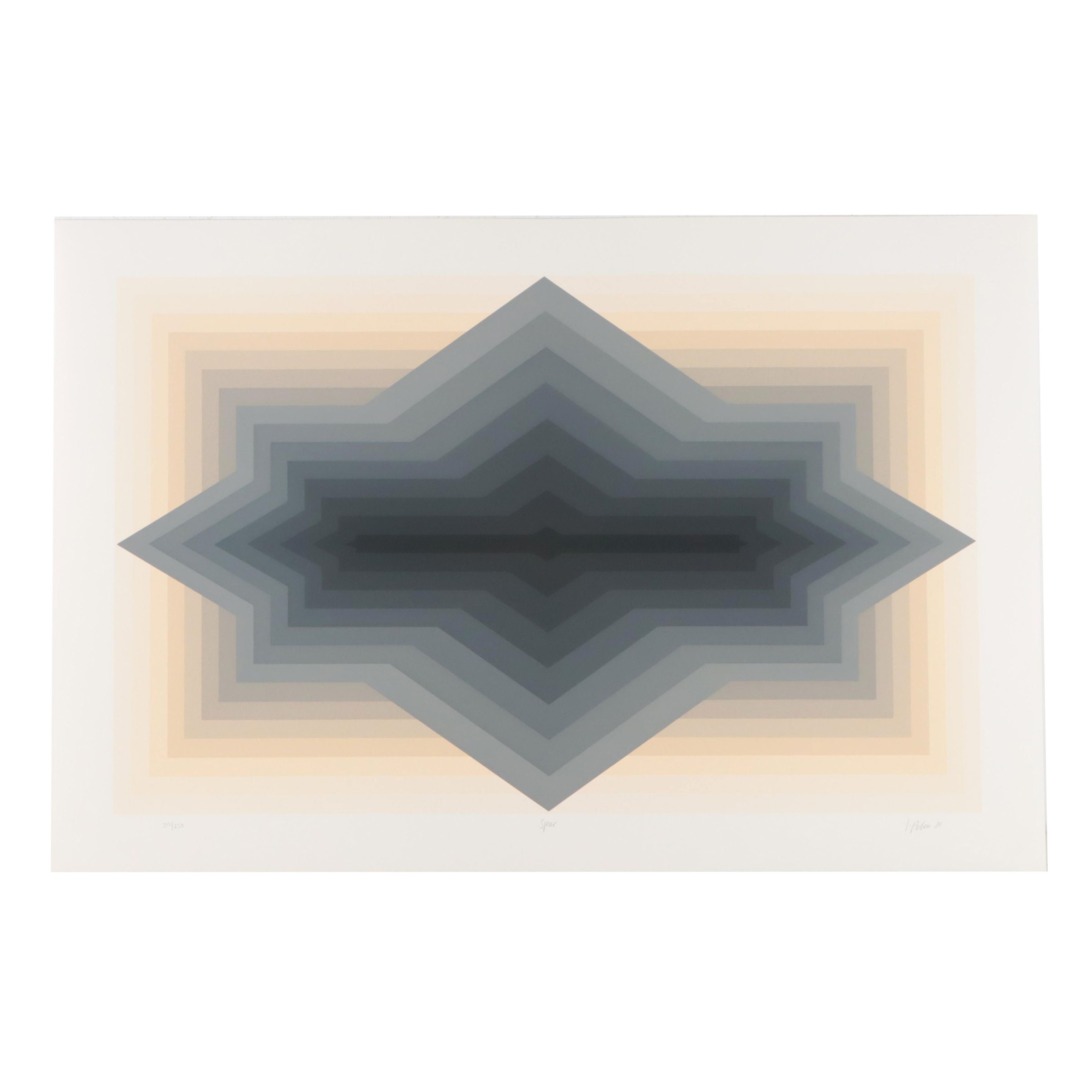 Jurgen Peters Op Art Serigraph "Spur," 1981