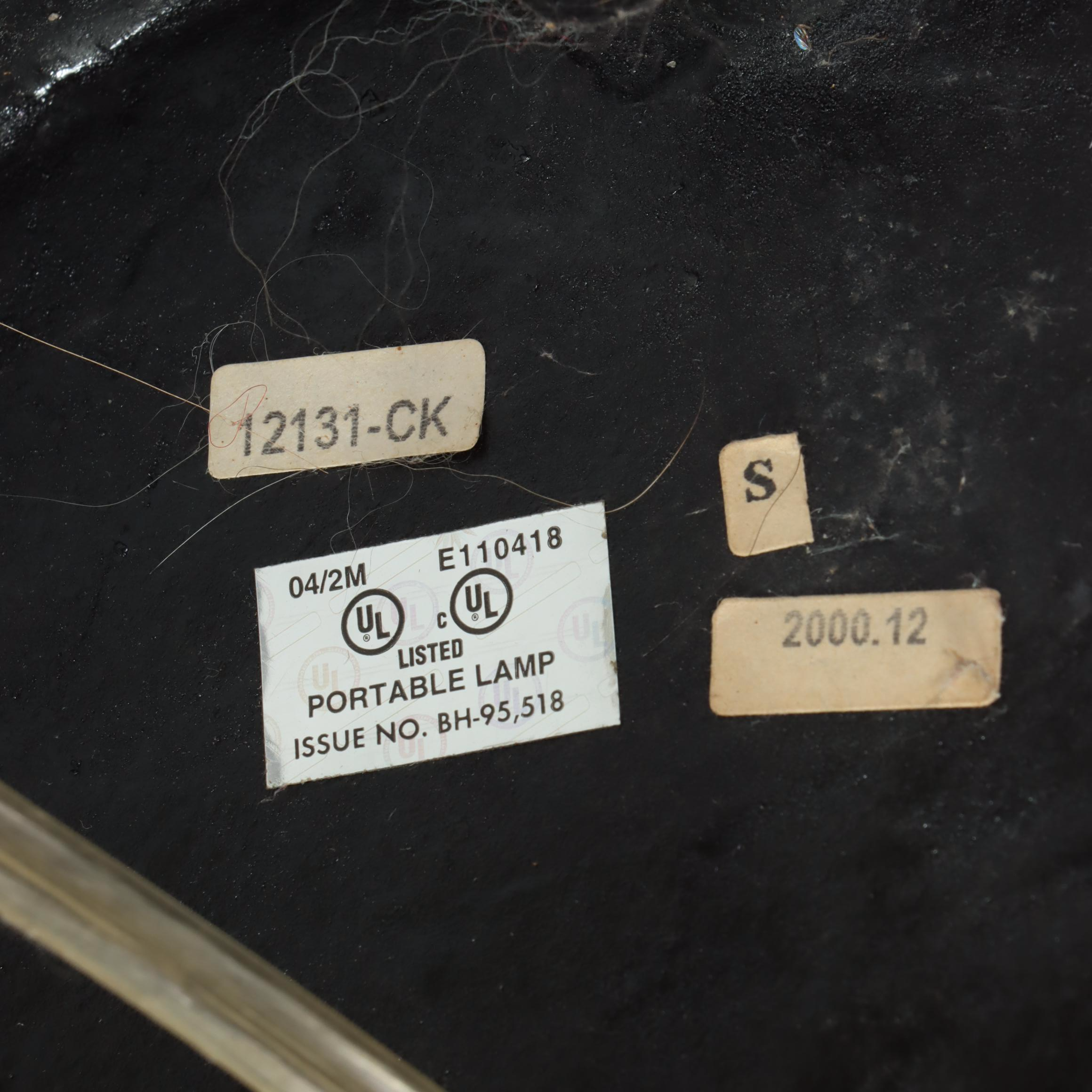 Ralph Lauren Leather and Chrome Club Floor Lamp and Table Lamp