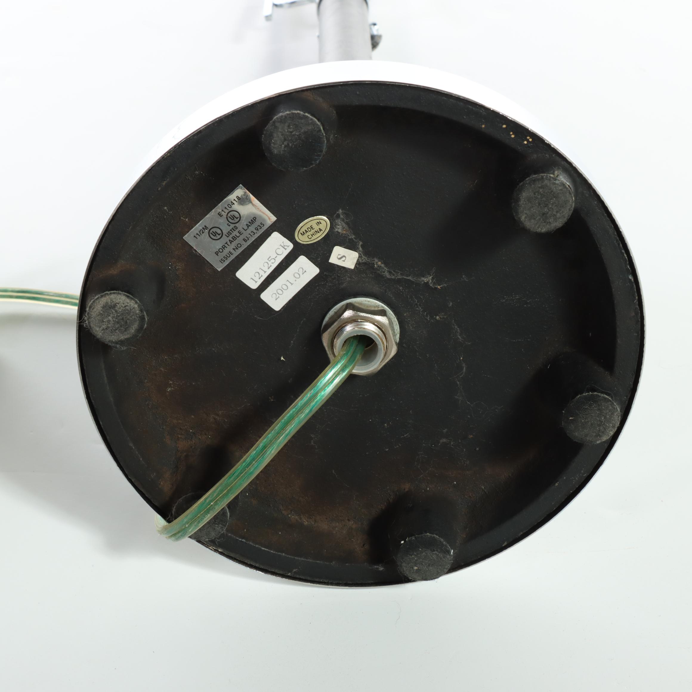 Ralph Lauren Leather and Chrome Club Floor Lamp and Table Lamp