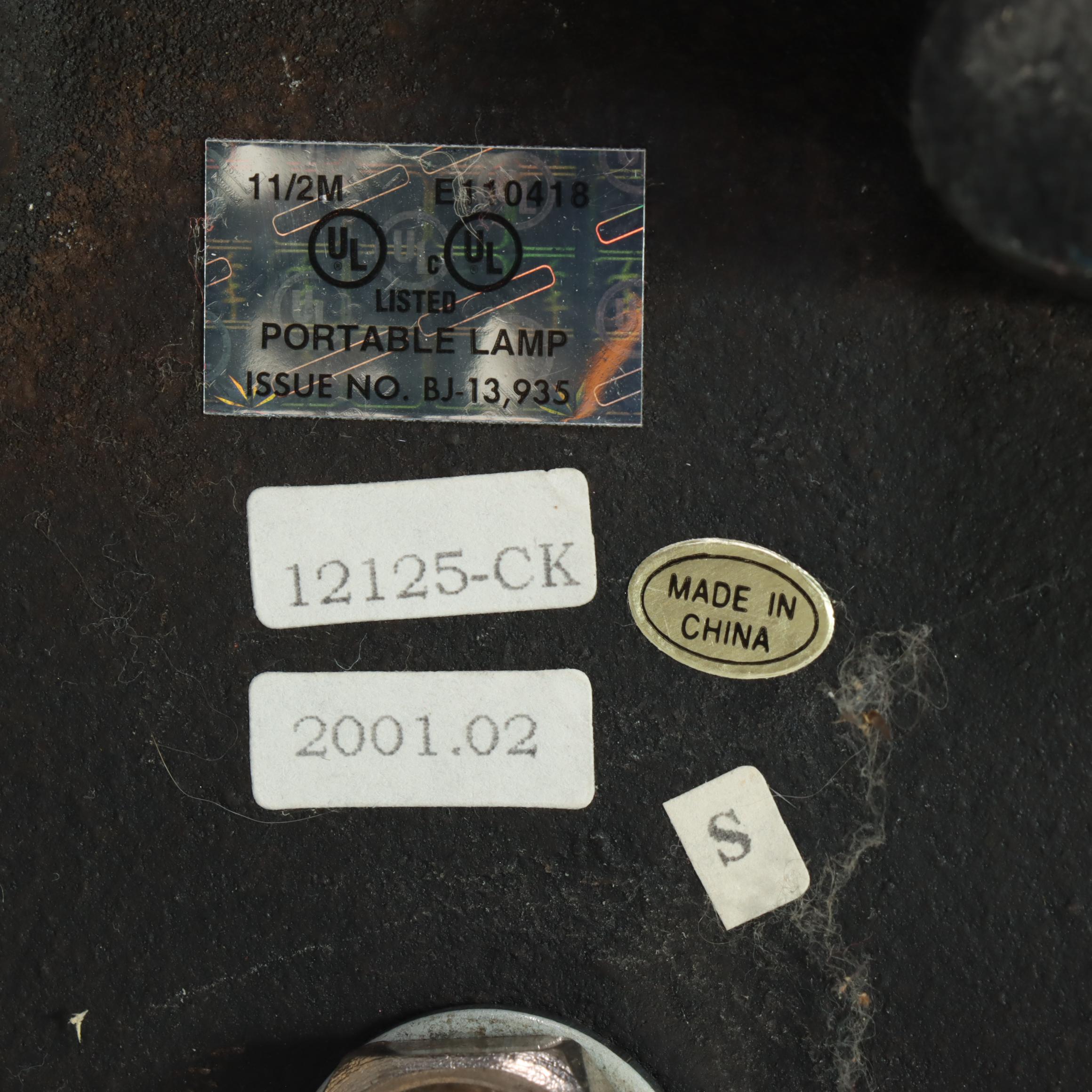 Ralph Lauren Leather and Chrome Club Floor Lamp and Table Lamp