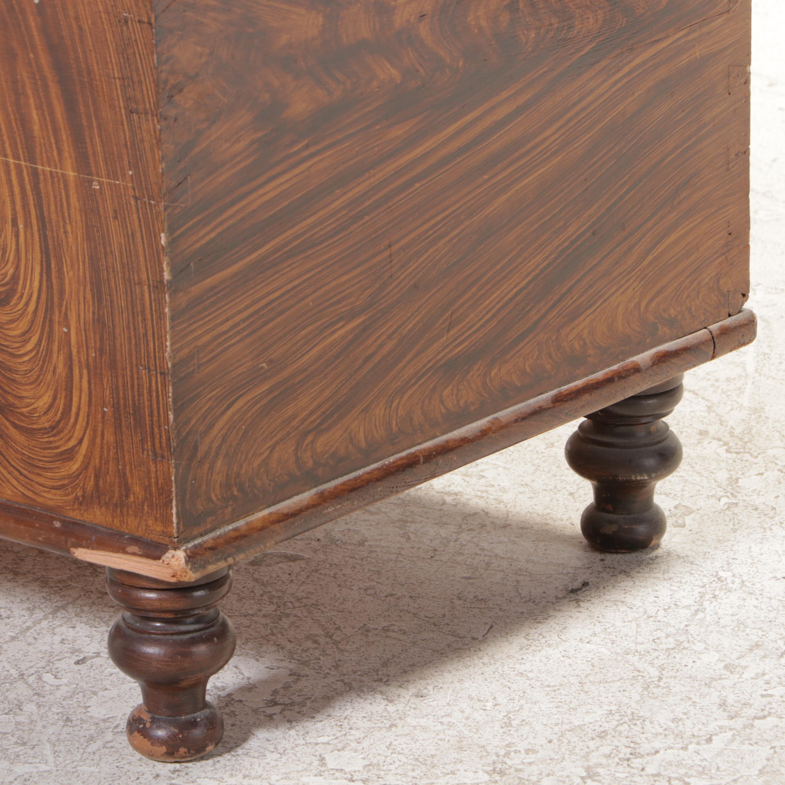 American Grain-Painted Pine Blanket Chest, 19th Century