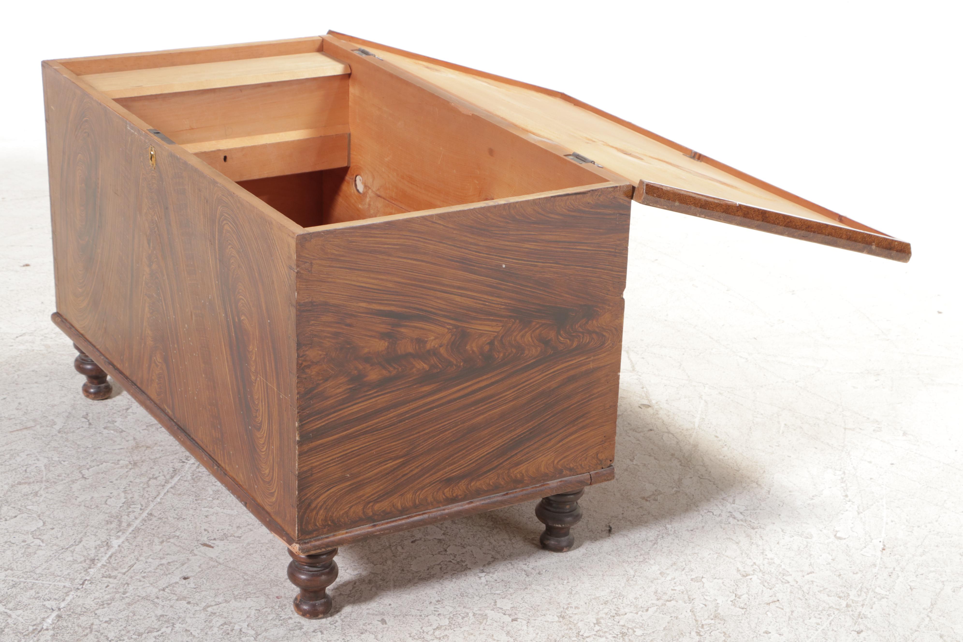 American Grain-Painted Pine Blanket Chest, 19th Century
