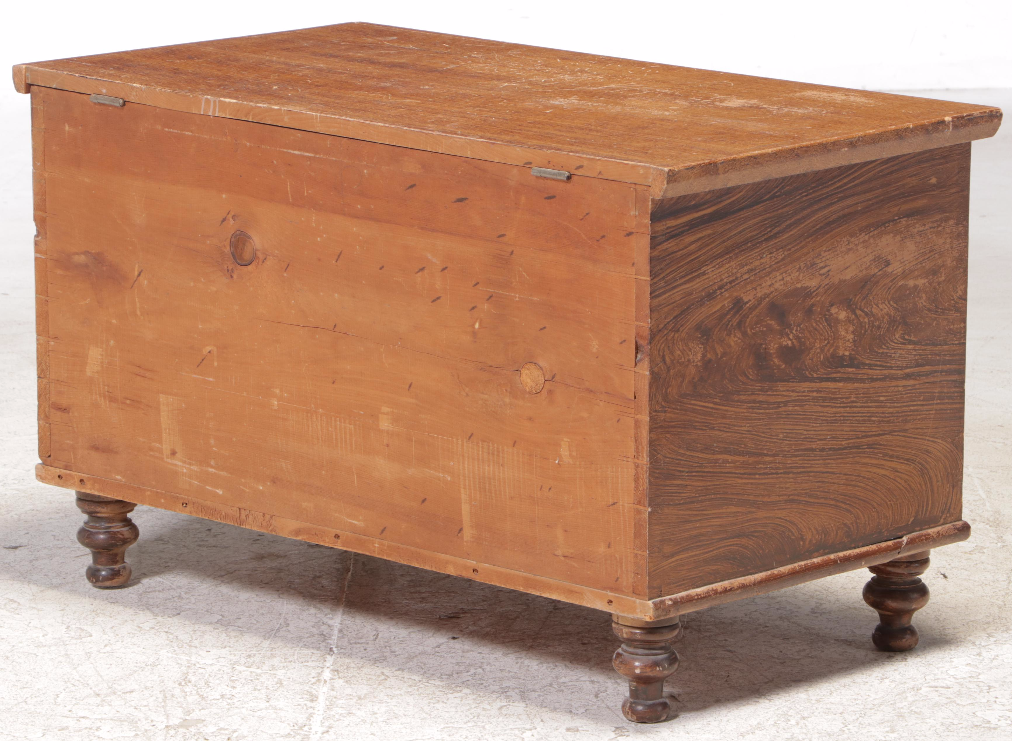 American Grain-Painted Pine Blanket Chest, 19th Century