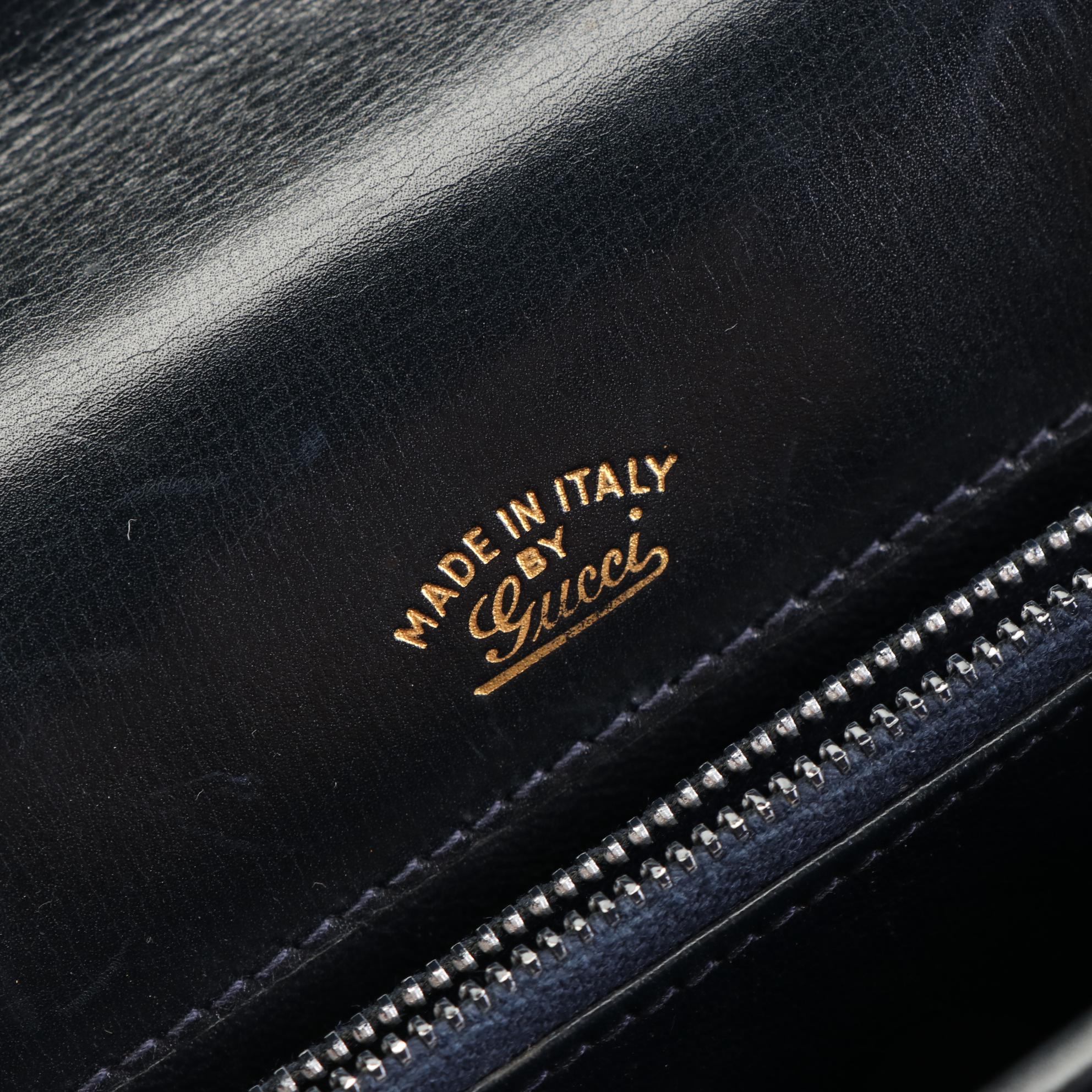 Gucci Flap Shoulder Bag in Smooth Black Leather with Dust Bag