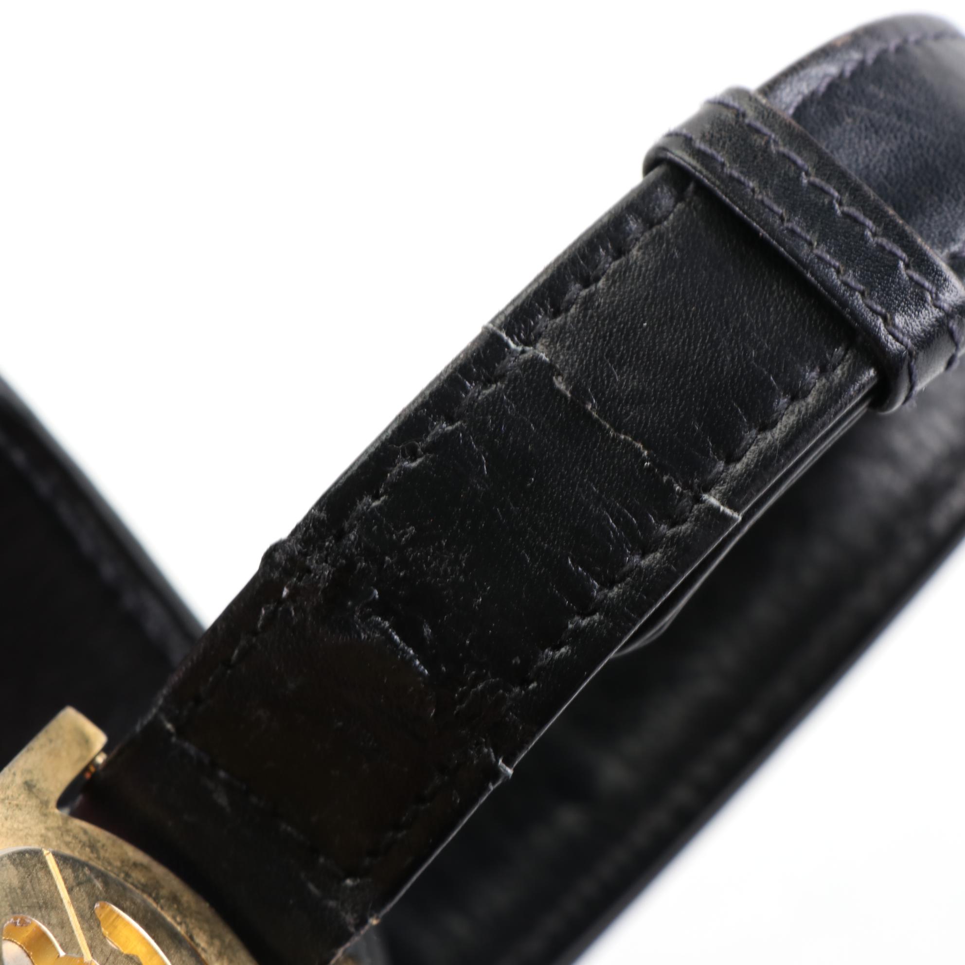 Gucci Flap Shoulder Bag in Smooth Black Leather with Dust Bag