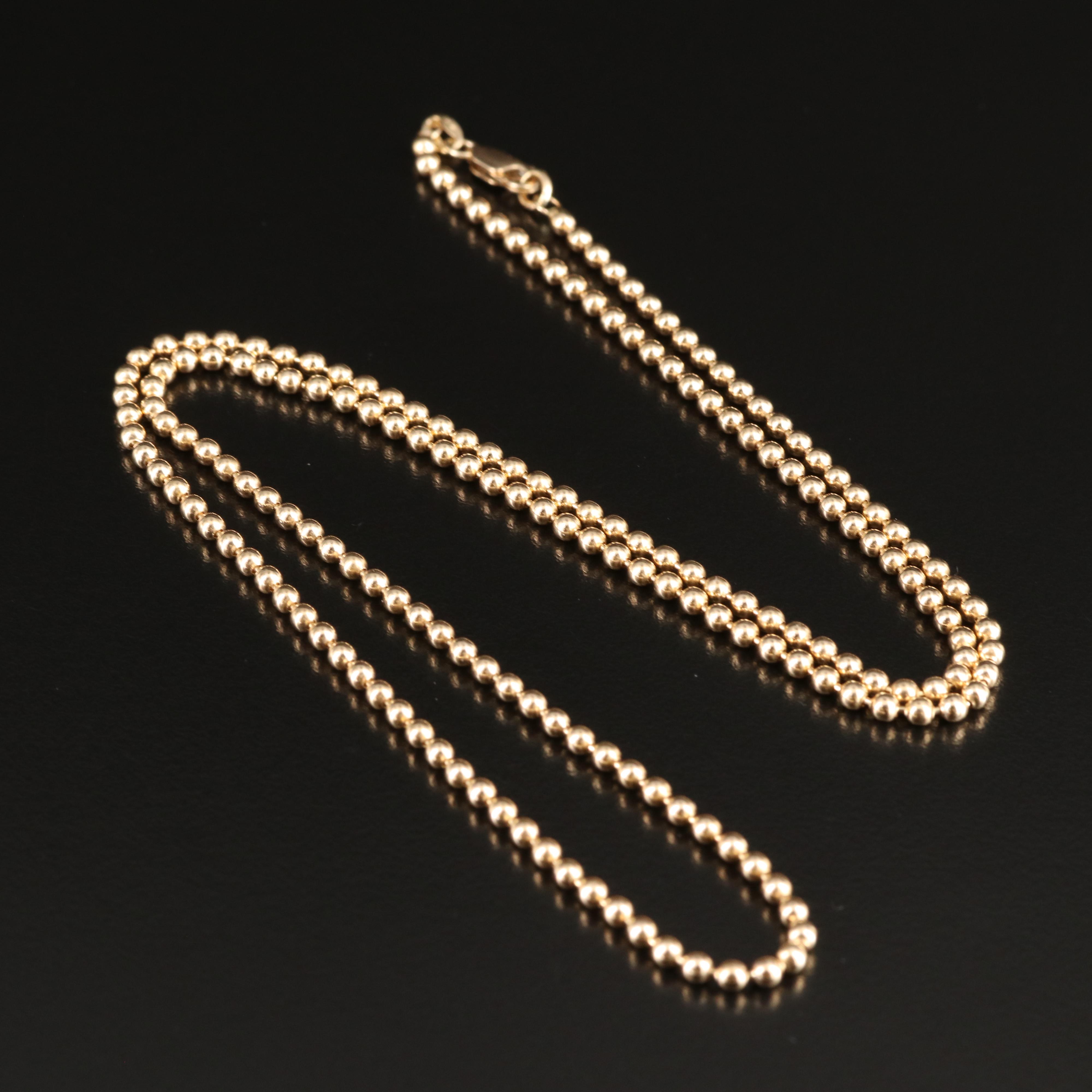 Italian 14K Bead Chain Necklace