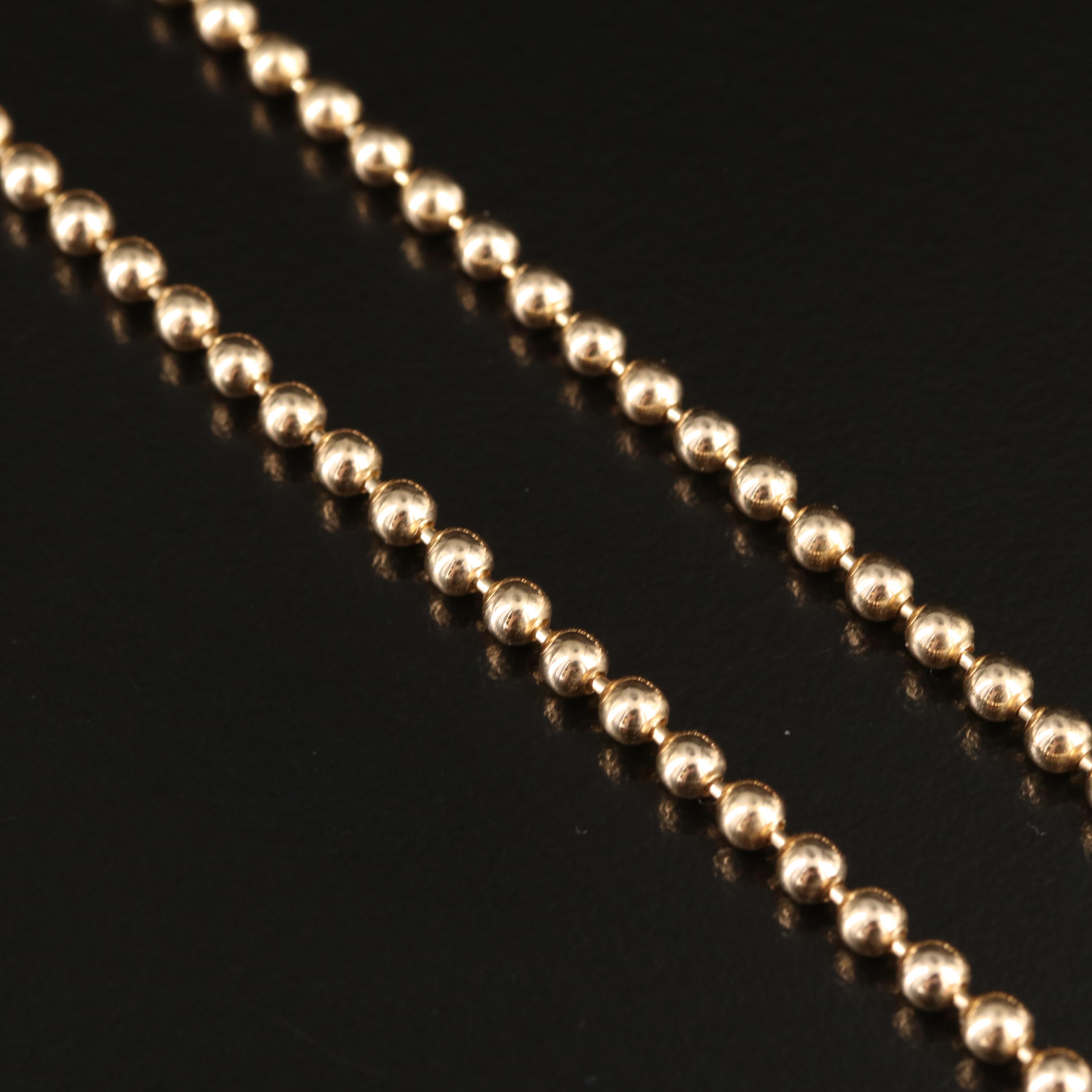 Italian 14K Bead Chain Necklace