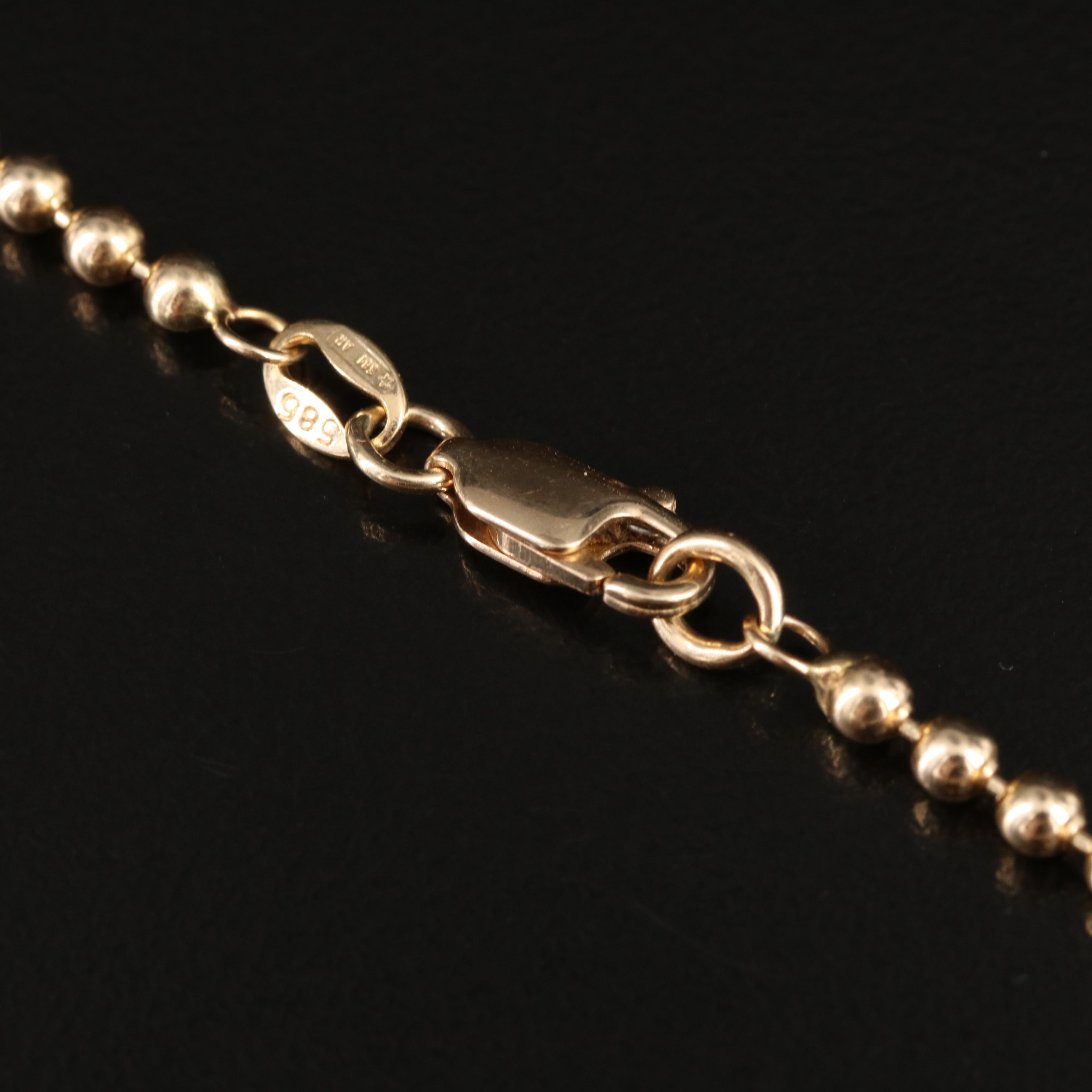 Italian 14K Bead Chain Necklace