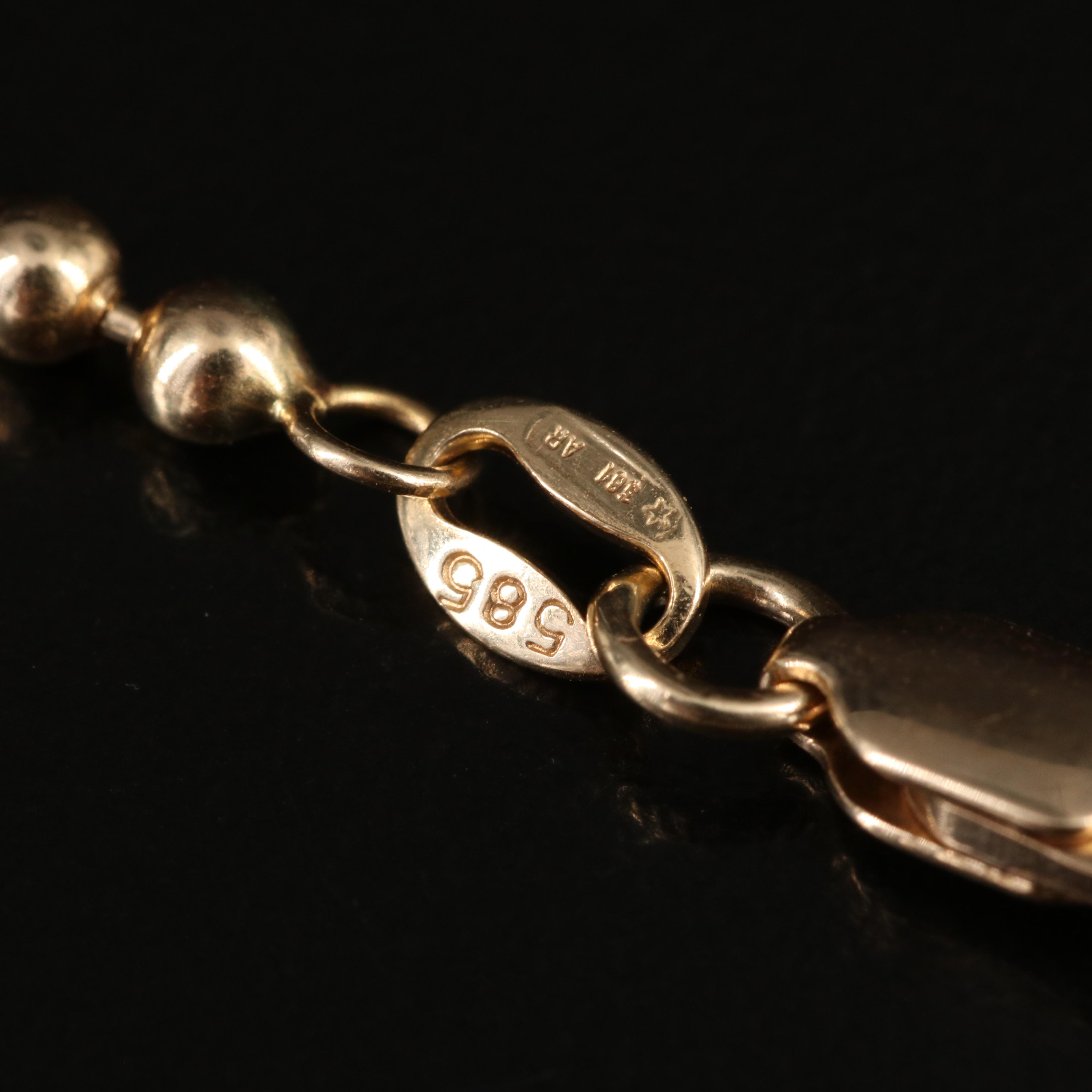 Italian 14K Bead Chain Necklace