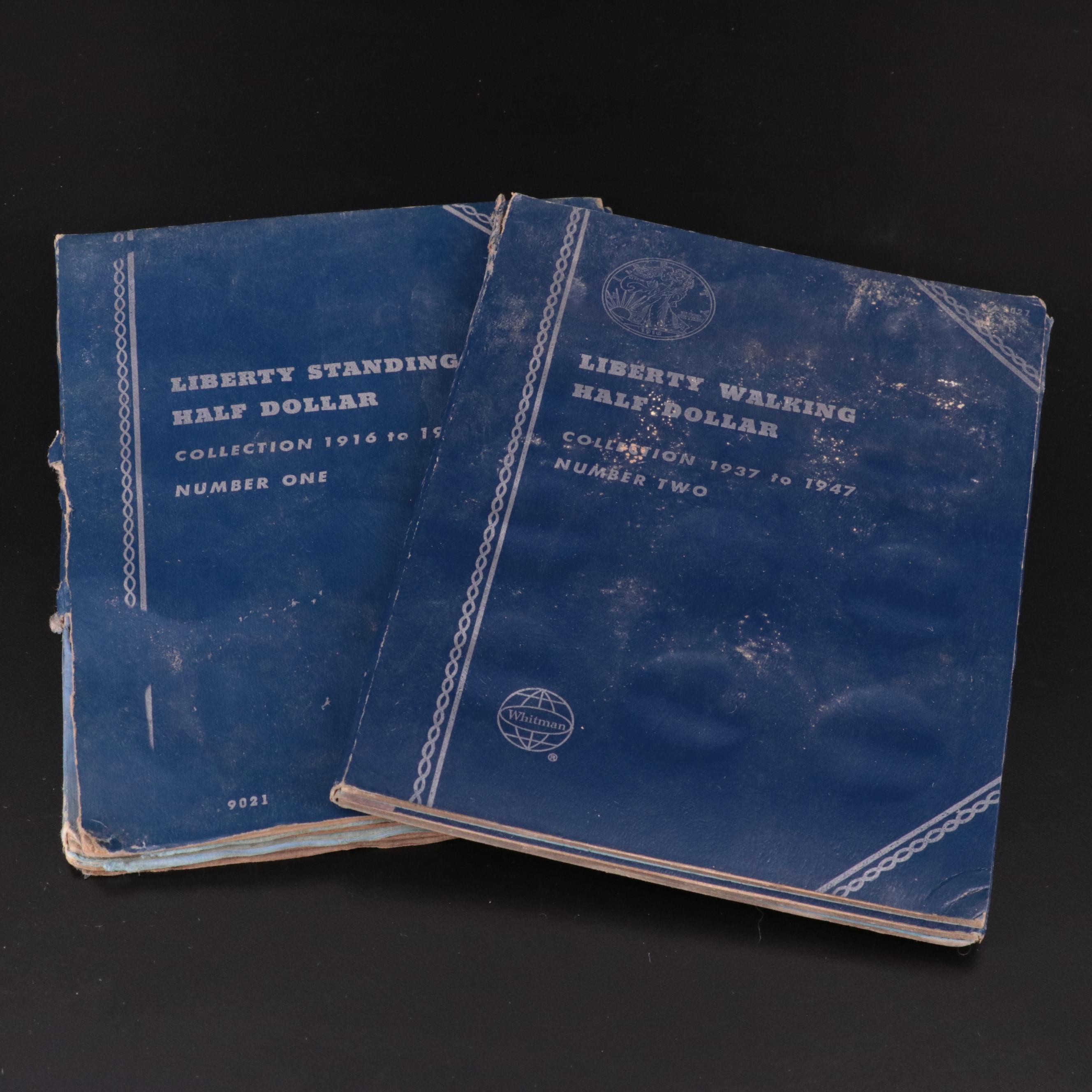 Two Whitman Binders of Walking Liberty Silver Half Dollars