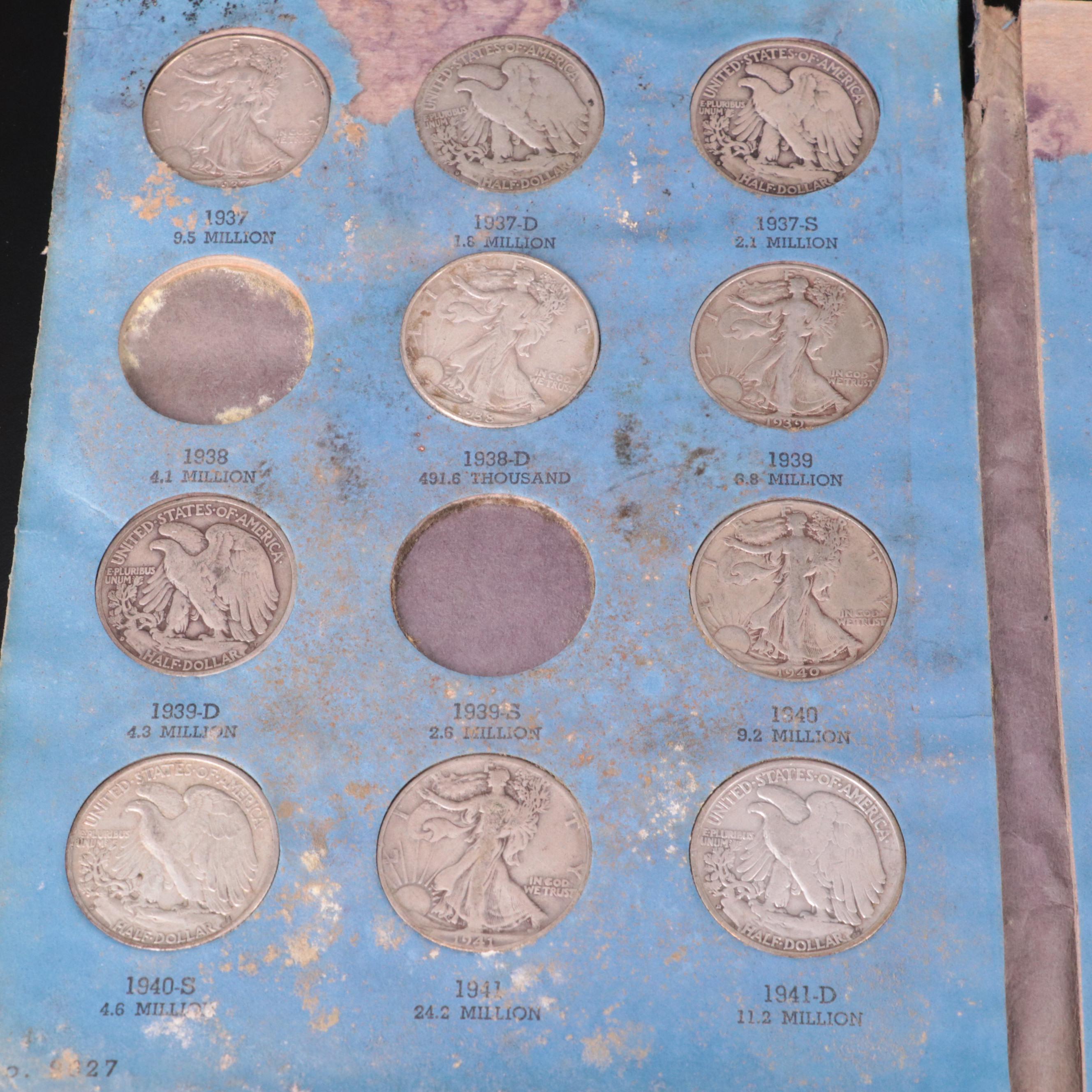 Two Whitman Binders of Walking Liberty Silver Half Dollars