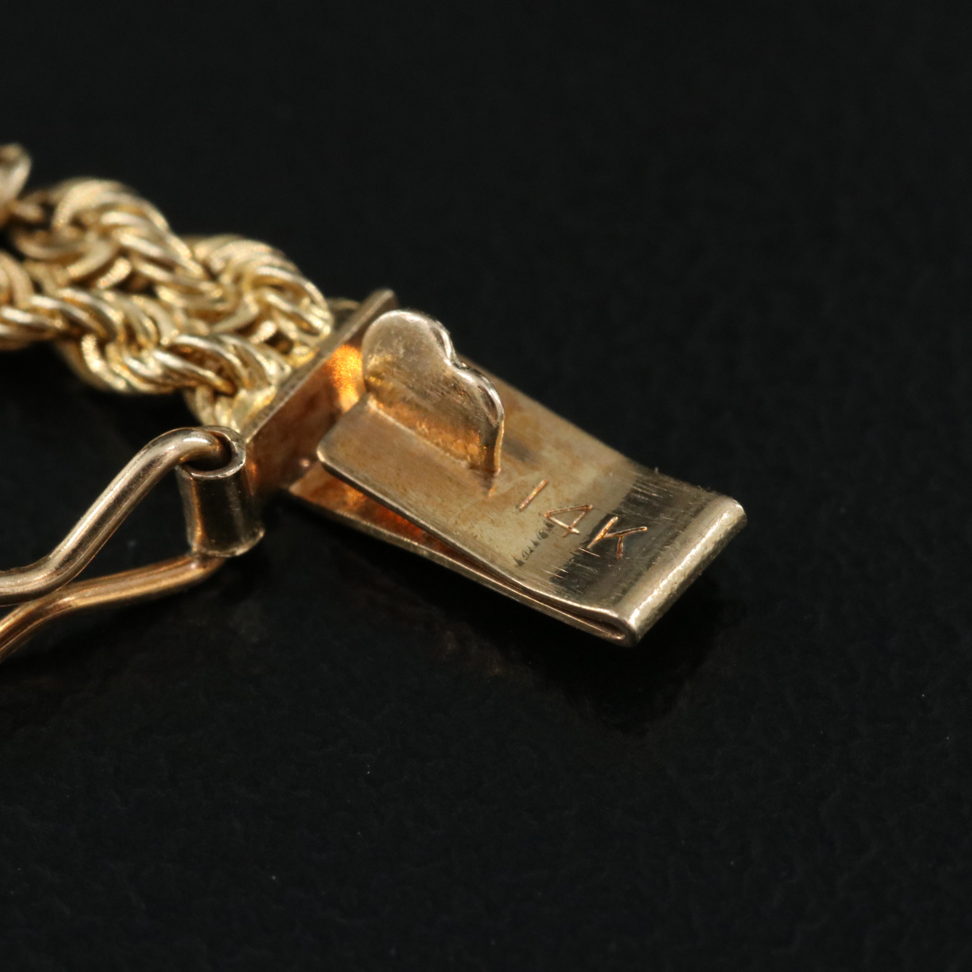 14K 0.08 CTW Diamond Braided Graduated Bracelet