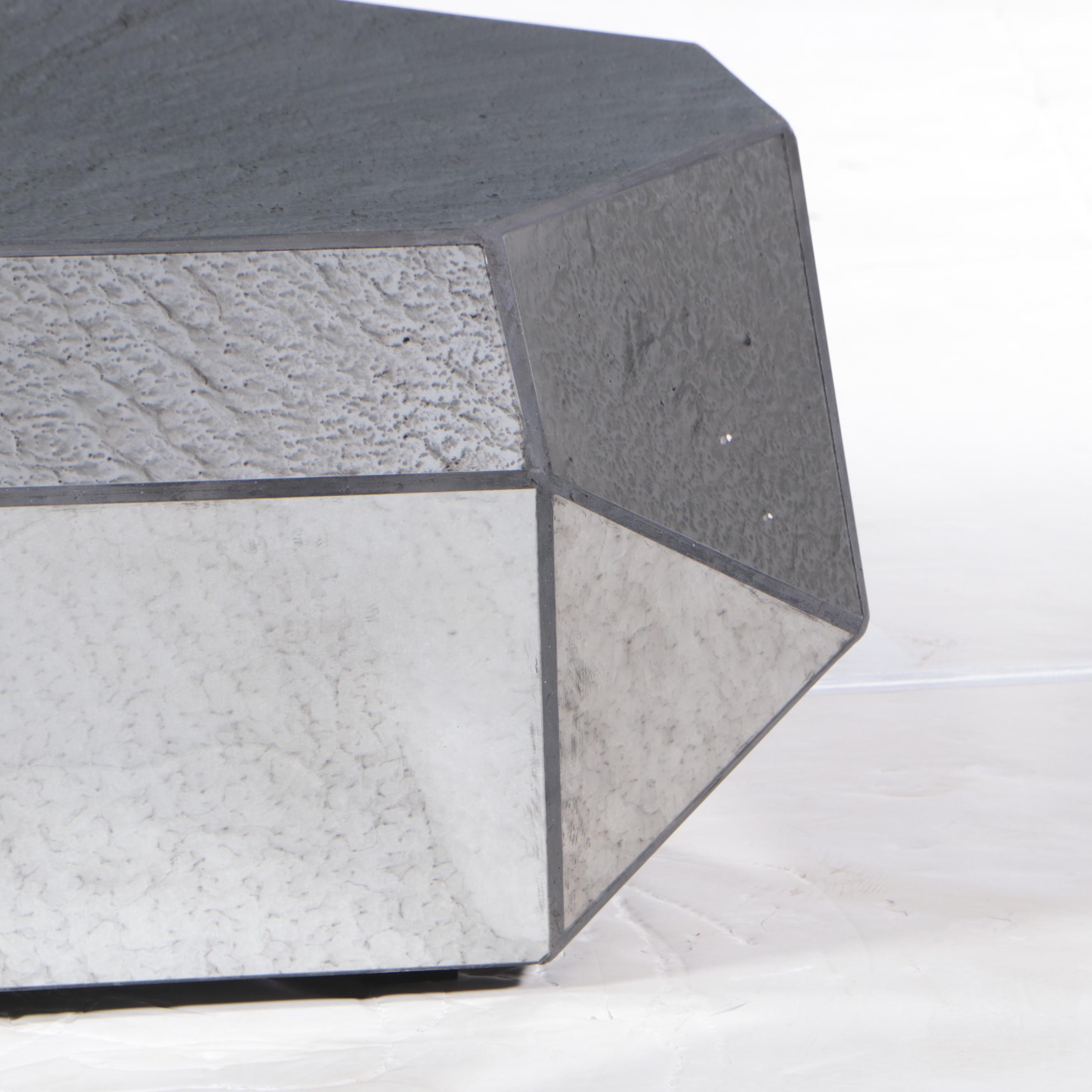 Composite Stone Geometric Faceted Coffee Table