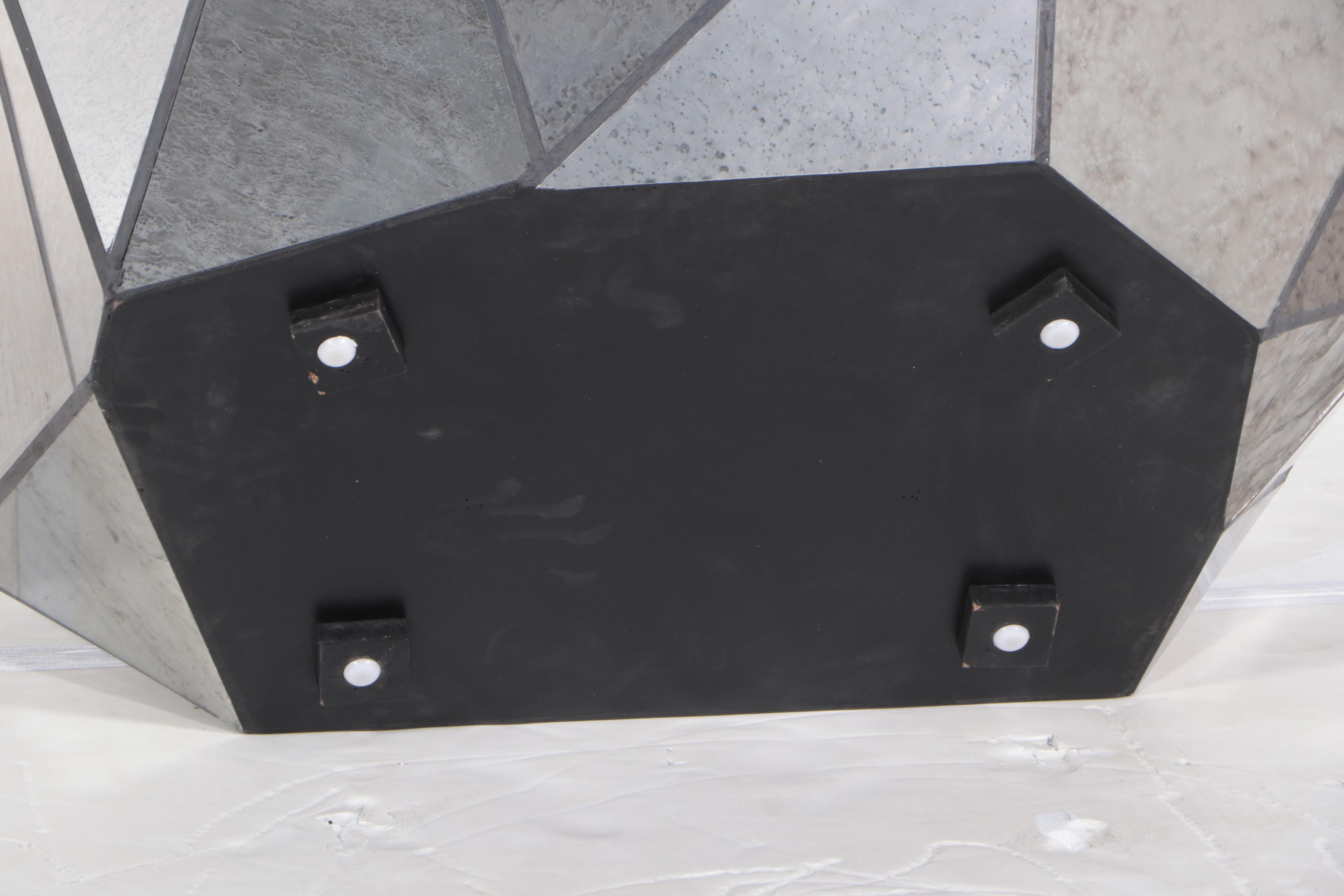 Composite Stone Geometric Faceted Coffee Table