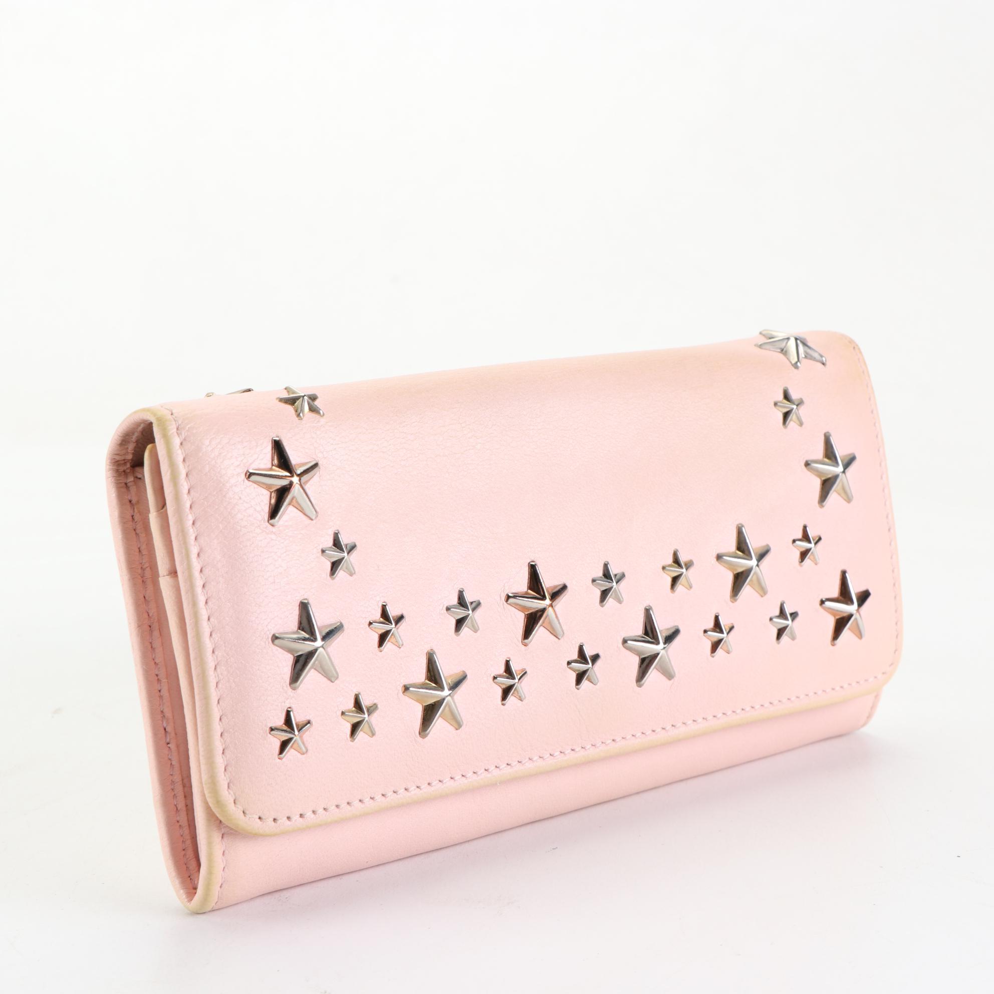 Jimmy Choo Long Wallet in Star Studded Leather with Box