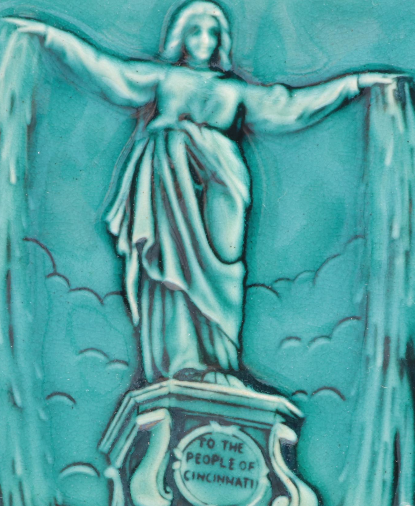 Rookwood Pottery Commemorative "Tyler Davidson Fountain" and More Ceramic Tiles