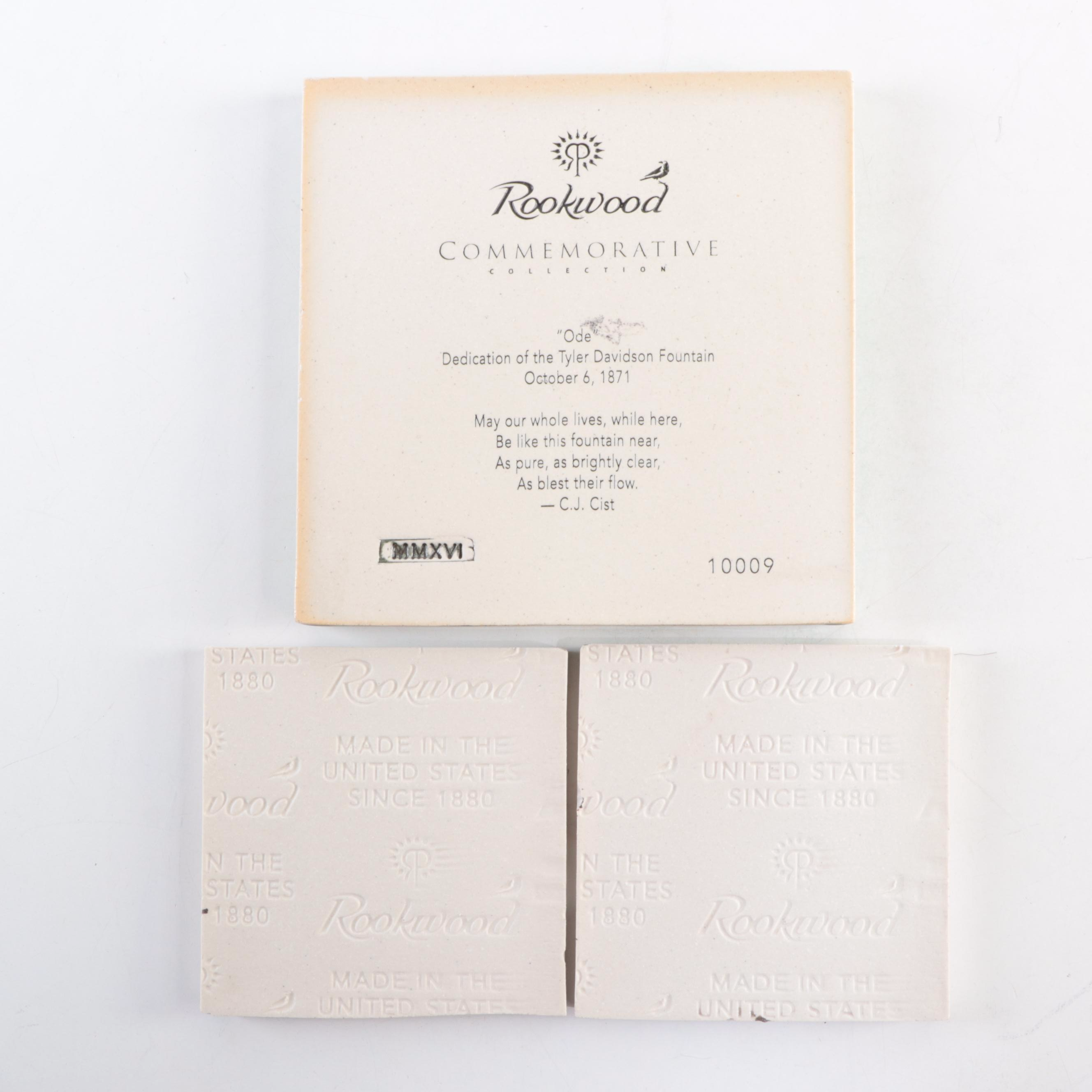 Rookwood Pottery Commemorative "Tyler Davidson Fountain" and More Ceramic Tiles