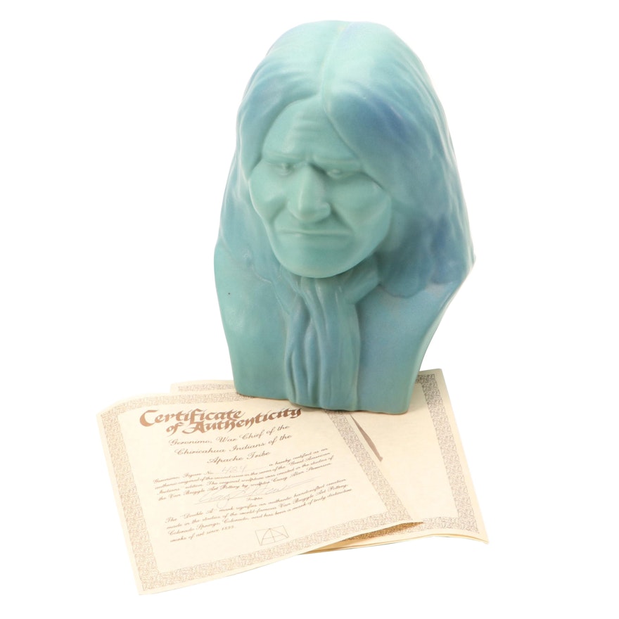 Van Briggle Pottery "Geronimo" Limited Edition Bust by Craig Alan Stevenson