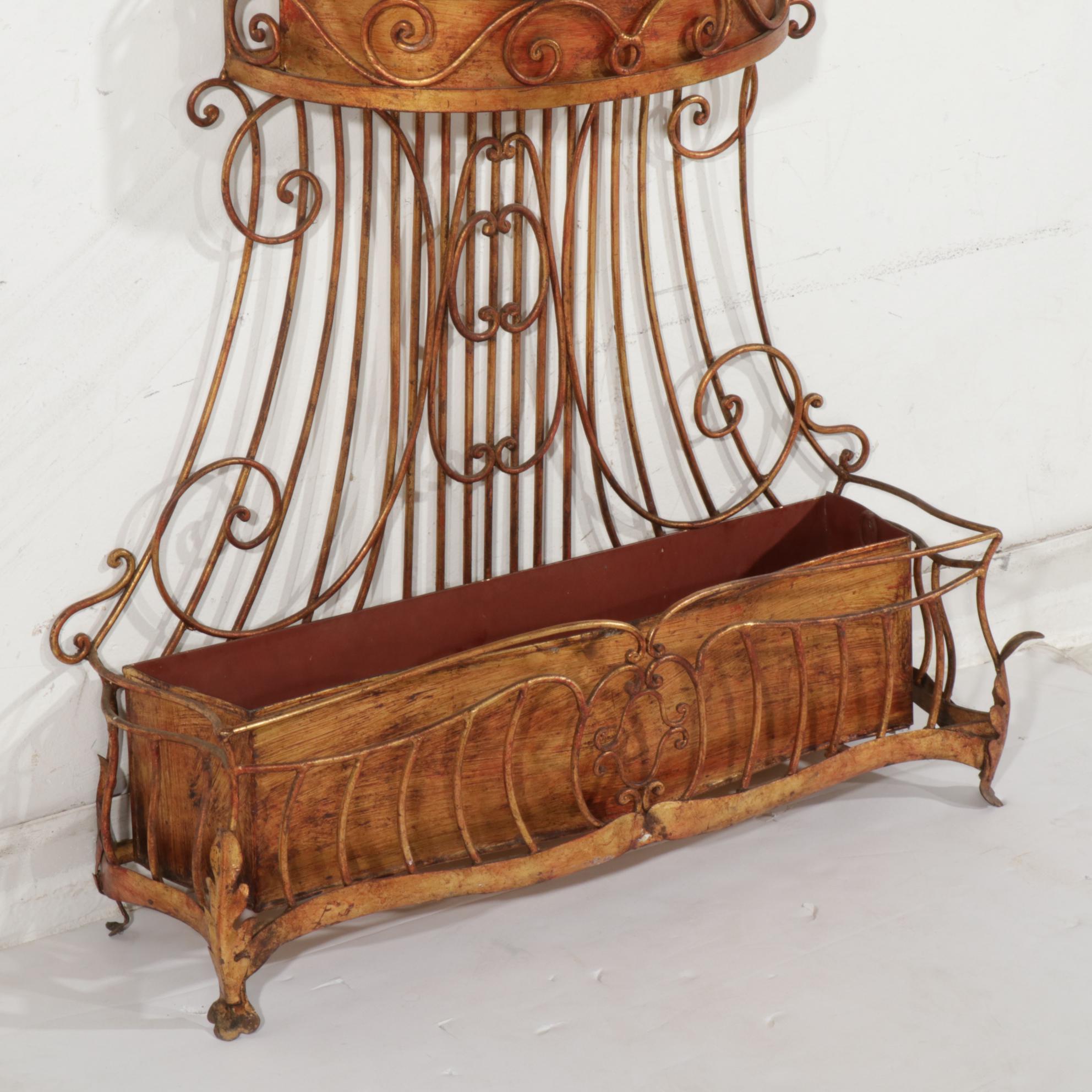 Italianate Gilt Metal Four-Tier Garden Planter Box