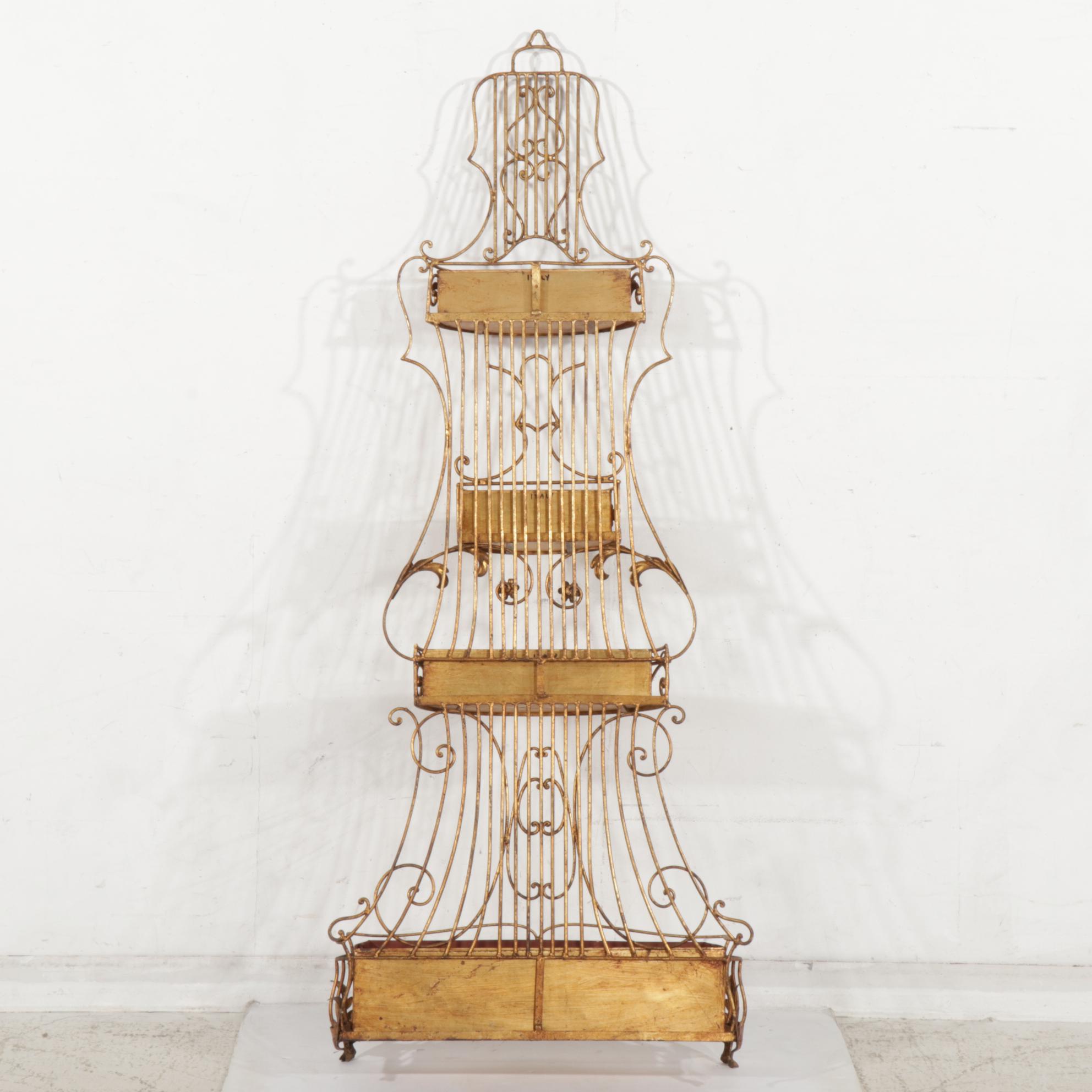 Italianate Gilt Metal Four-Tier Garden Planter Box