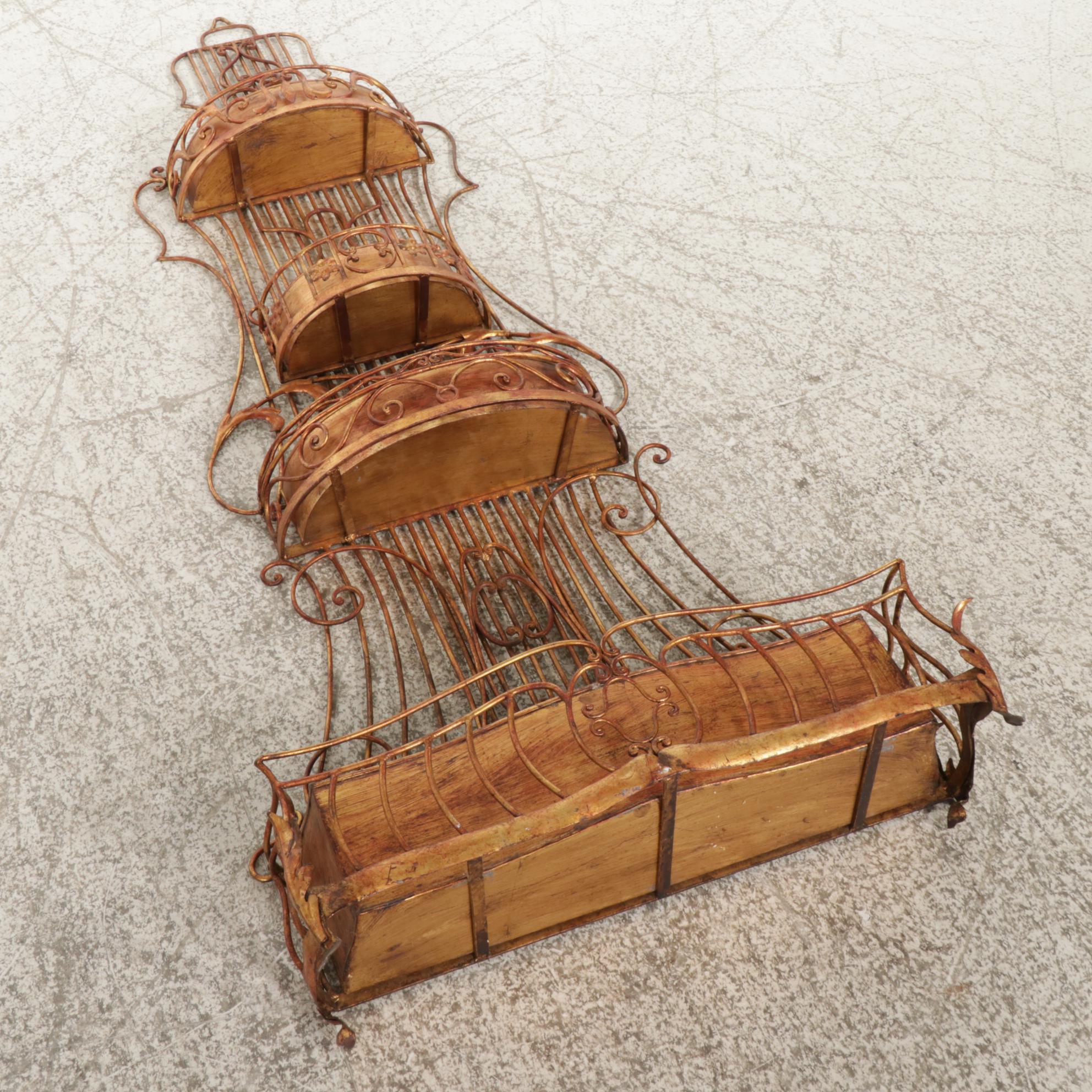 Italianate Gilt Metal Four-Tier Garden Planter Box