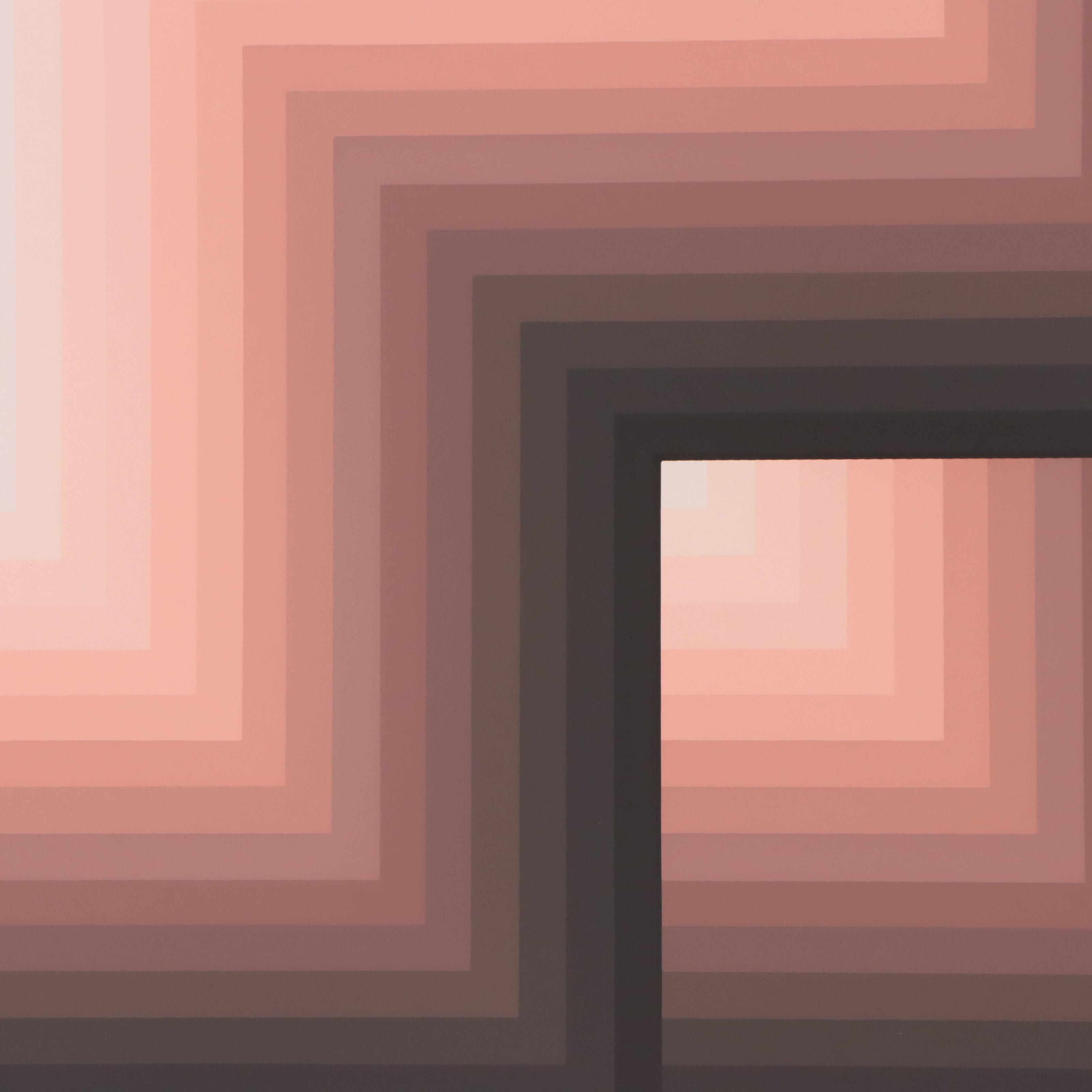 Jurgen Peters Op Art Serigraph "Window Motif," 1982