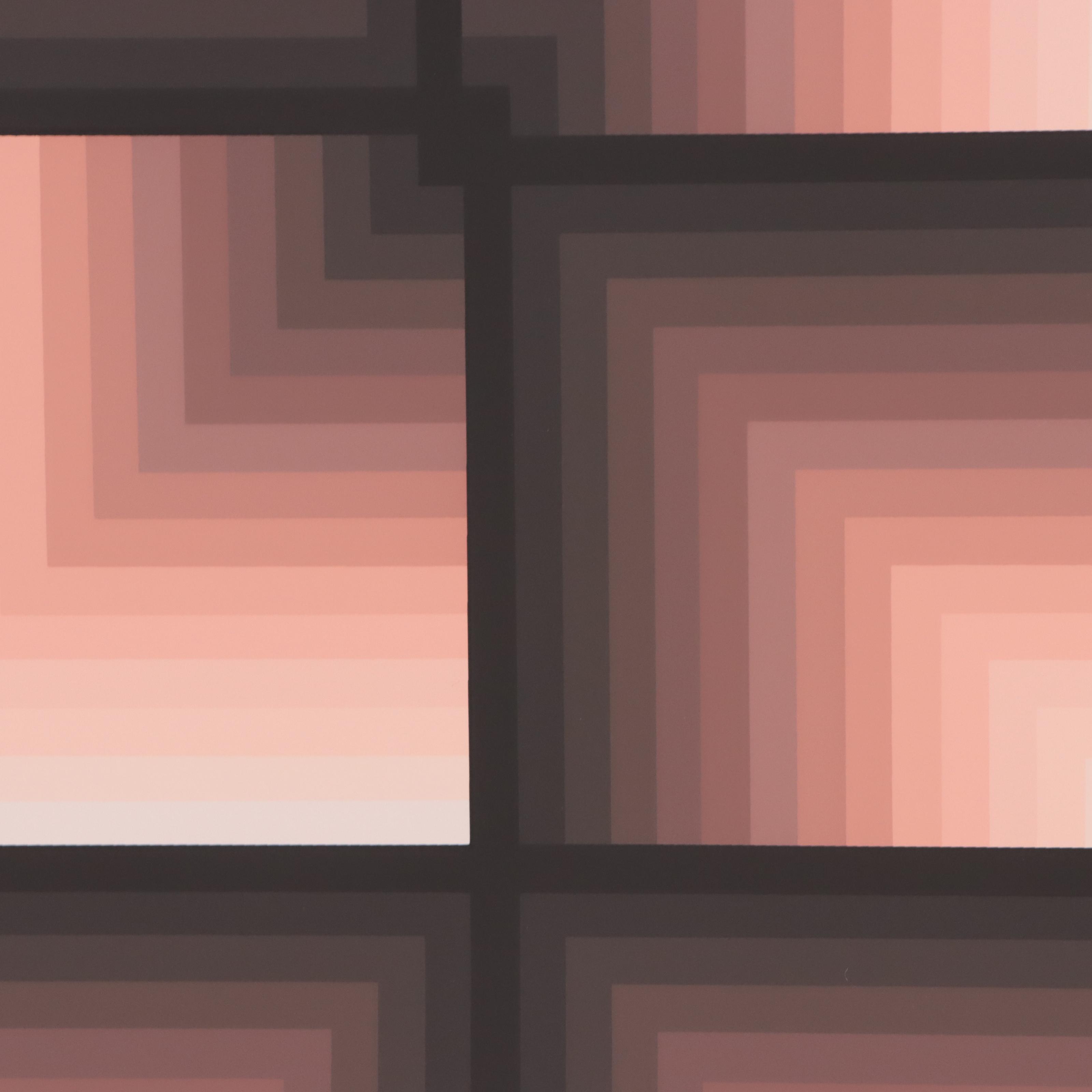 Jurgen Peters Op Art Serigraph "Window Motif," 1982