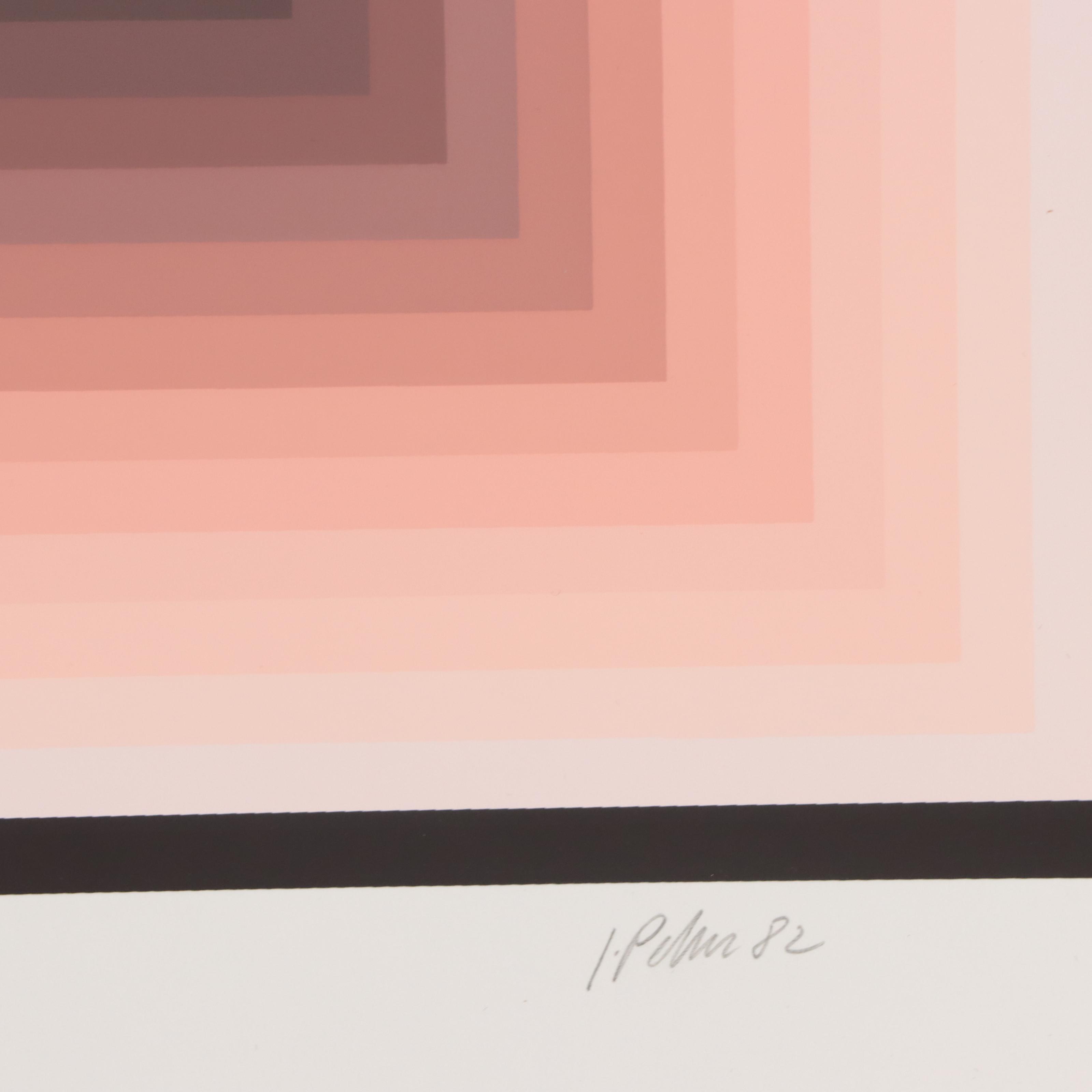 Jurgen Peters Op Art Serigraph "Window Motif," 1982