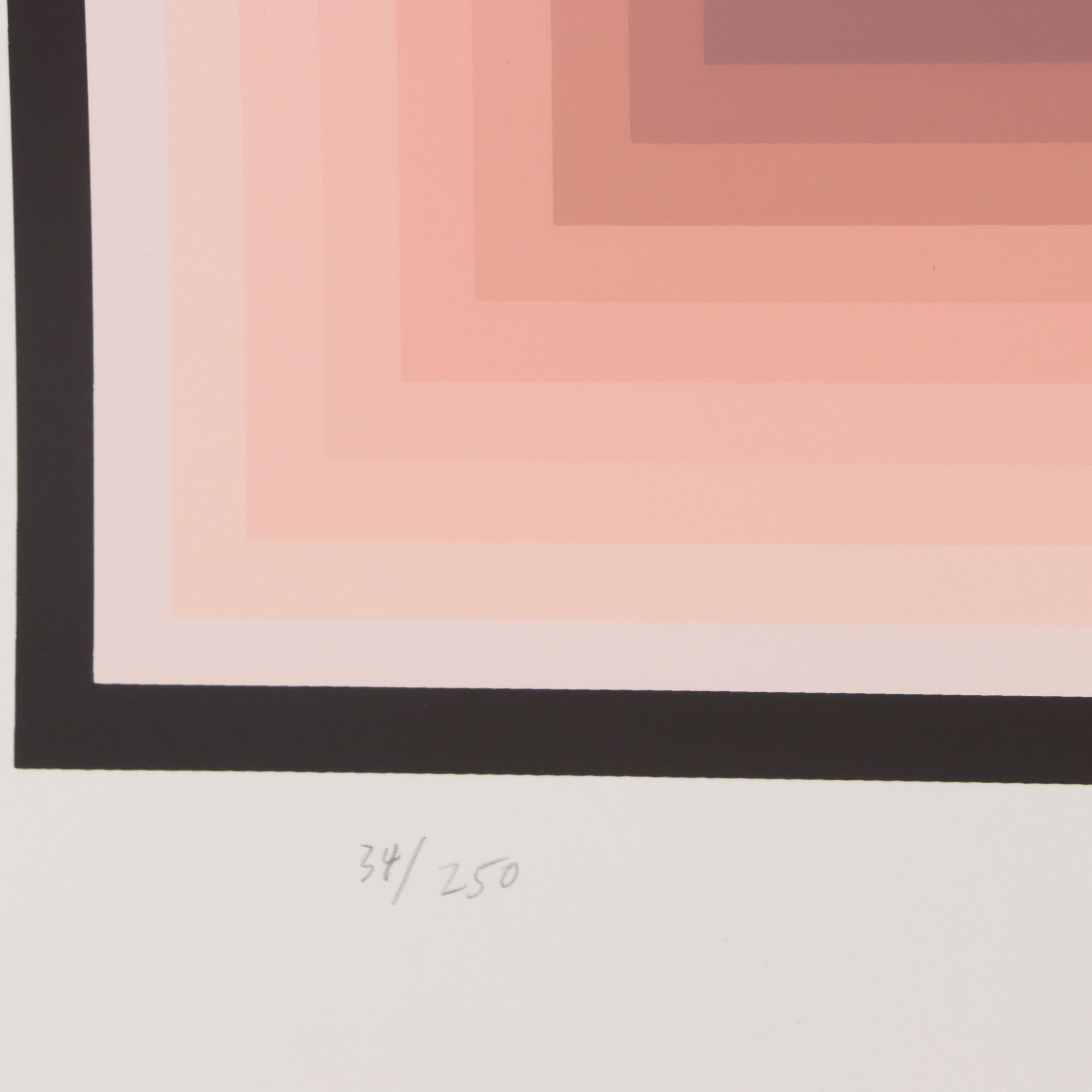 Jurgen Peters Op Art Serigraph "Window Motif," 1982