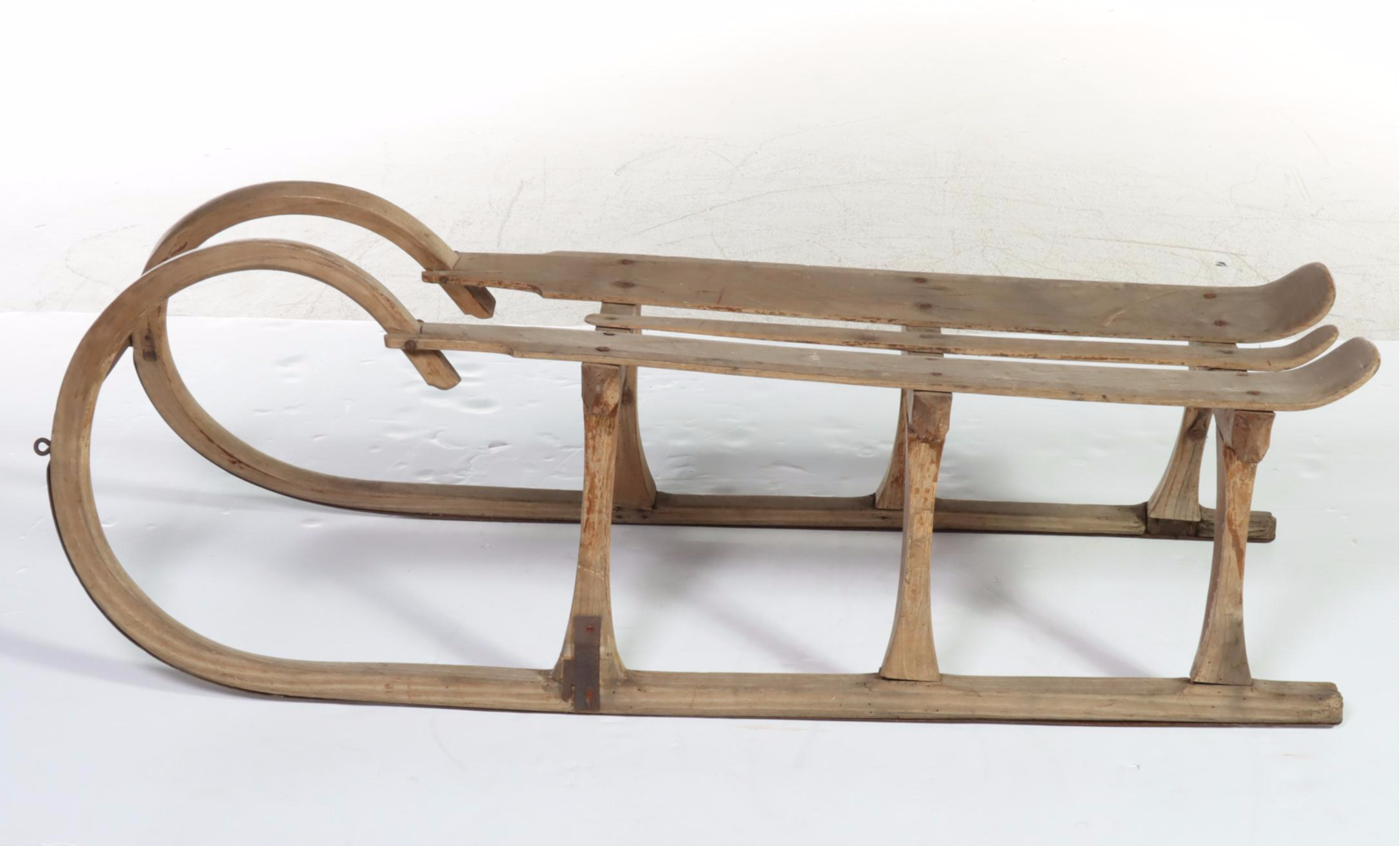 "Horned" Wooden Snow Sled, Early to Mid 20th Century