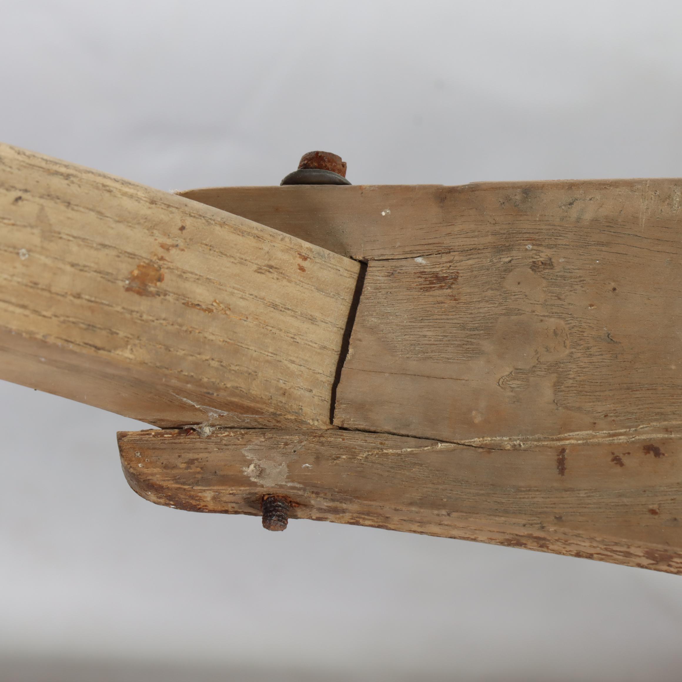 "Horned" Wooden Snow Sled, Early to Mid 20th Century