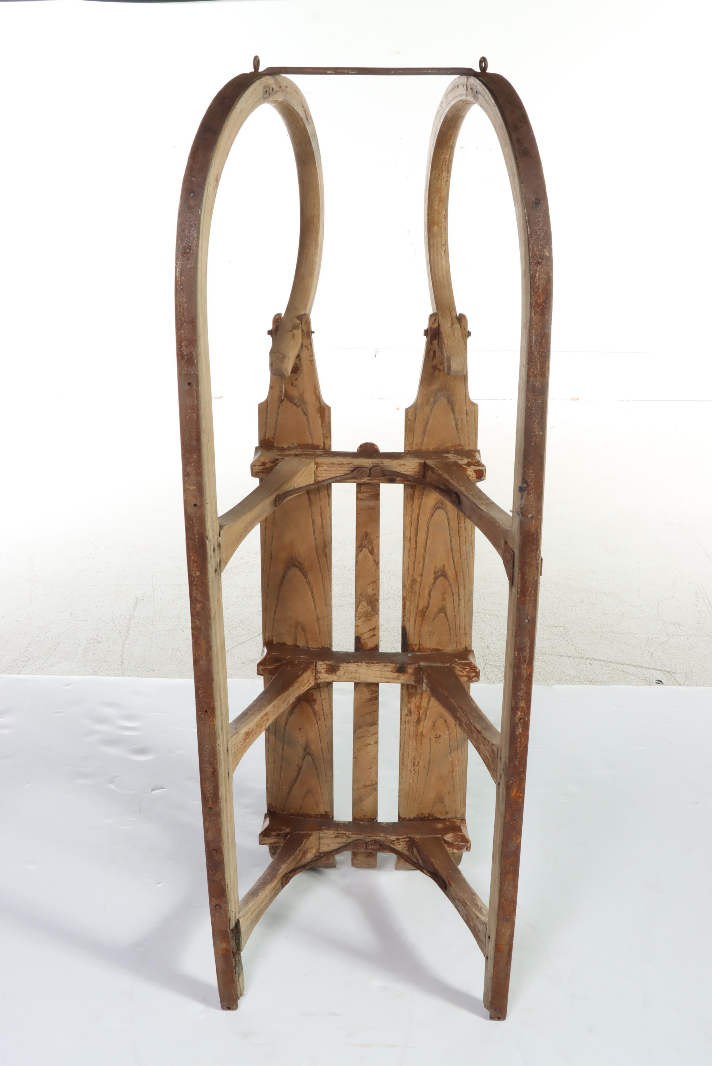 "Horned" Wooden Snow Sled, Early to Mid 20th Century